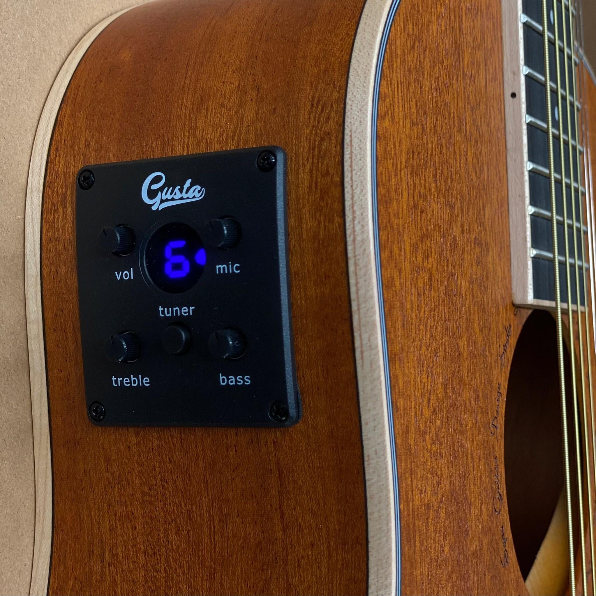 กีต้าร์โปร่งไฟฟ้า Gusta รุ่น MM11 ไม้หน้ามะฮอกกานี ขนาด 34 นิ้ว