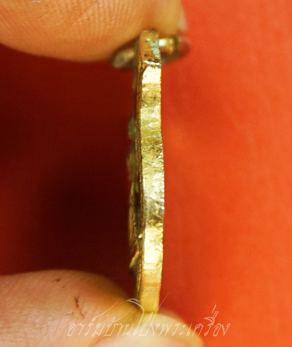 หลวงพ่อโสธร วัดโสธรวรารามวรวิหาร ที่ระลึกสร้างพระอุโบสถหลังใหม่ กะไหล่ทองลงยาสีเขียว(องค์ที่1)