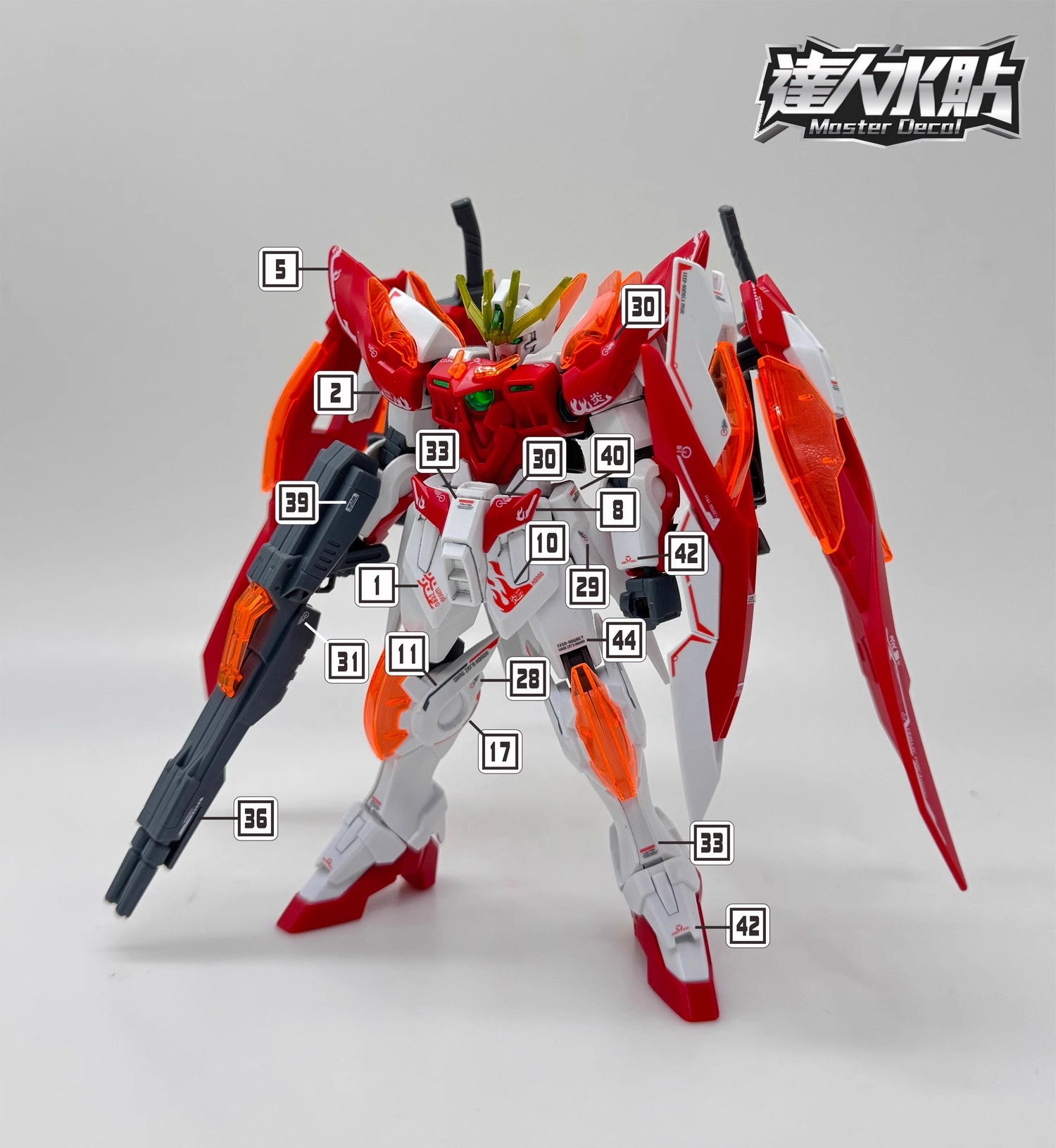 (Master Decal) Water Decal H104 HG1/144 Wing Gundam Zero Honoo