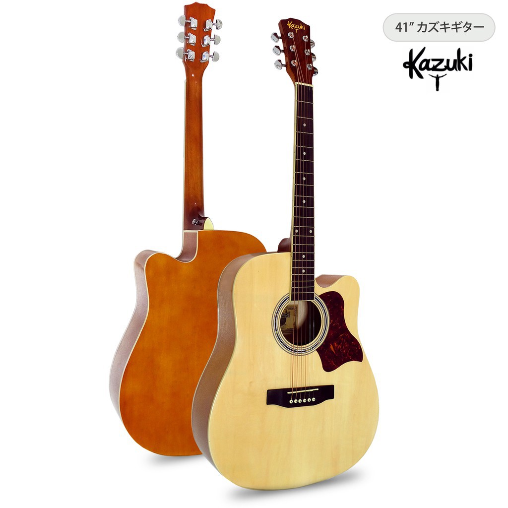 กีต้าร์โปร่ง Kazuki KZ-41C กีต้าร์ ขนาด 41 นิ้ว สีไม้ พร้อมของแถมสุดคุ้ม เล่นง่าย สบายมือ - รับประกัน