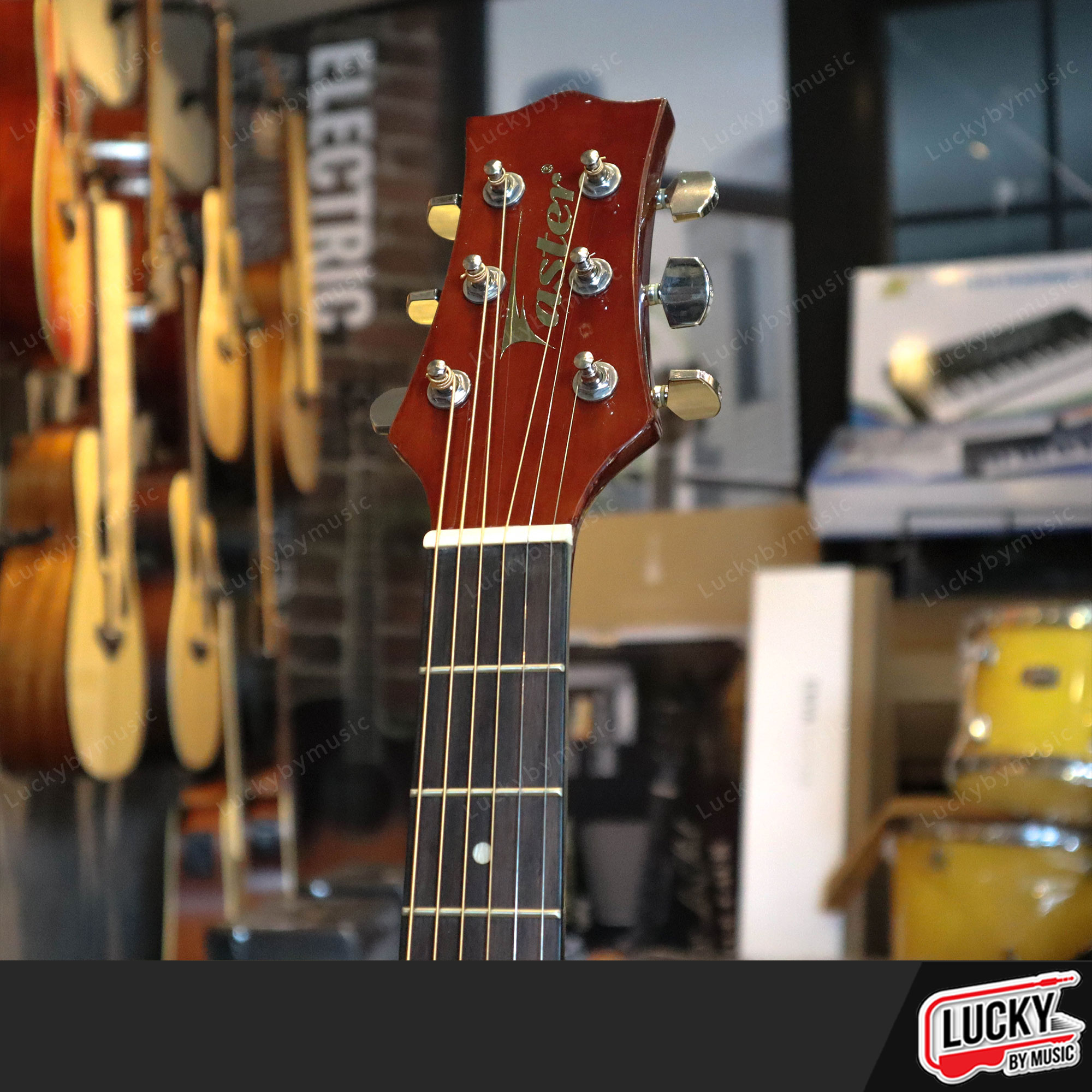 กีตาร์โปร่ง Faster รุ่น FWF-380N ขนาด41นิ้ว ทรงเต็ม ไม้หน้าสปรู๊ช กีต้าร์โปร่ง ฟรี ปิ๊ก2อัน ประแจ คู่มือ