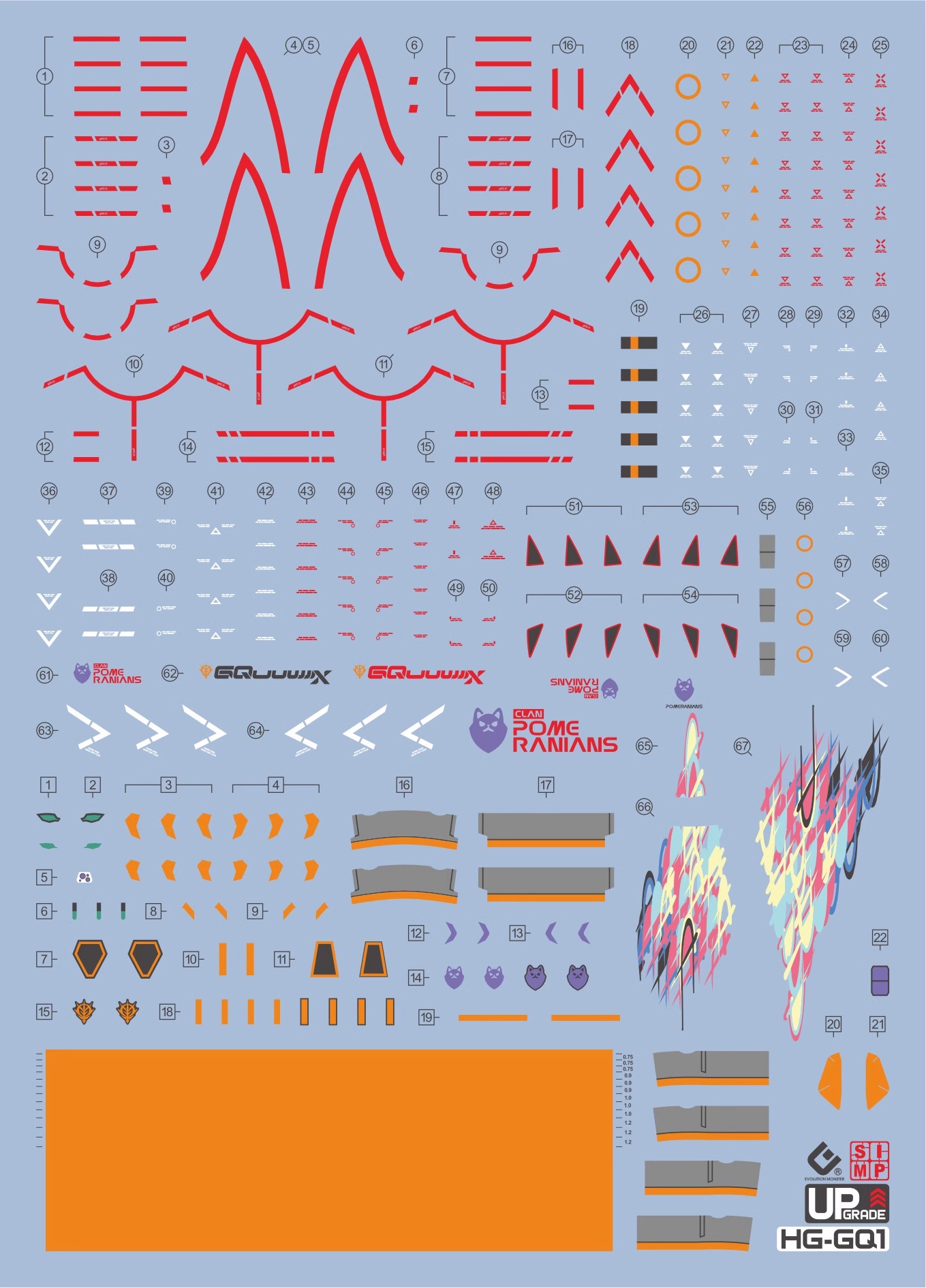 237 Water Decal HG1/144 GQuuuuuX ยี่ห้อ S.I.M.P. Model Decal