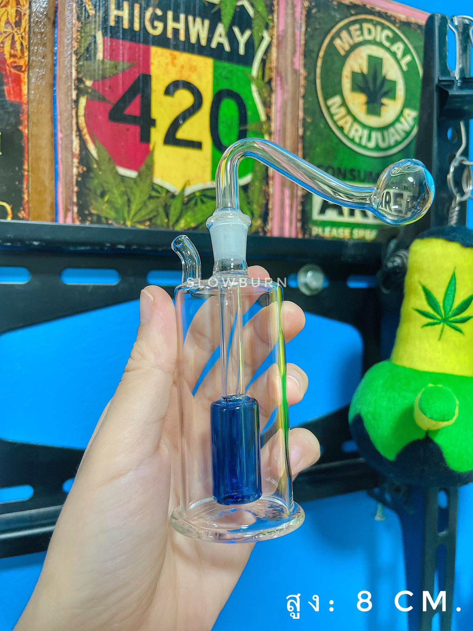 Silent blue glass