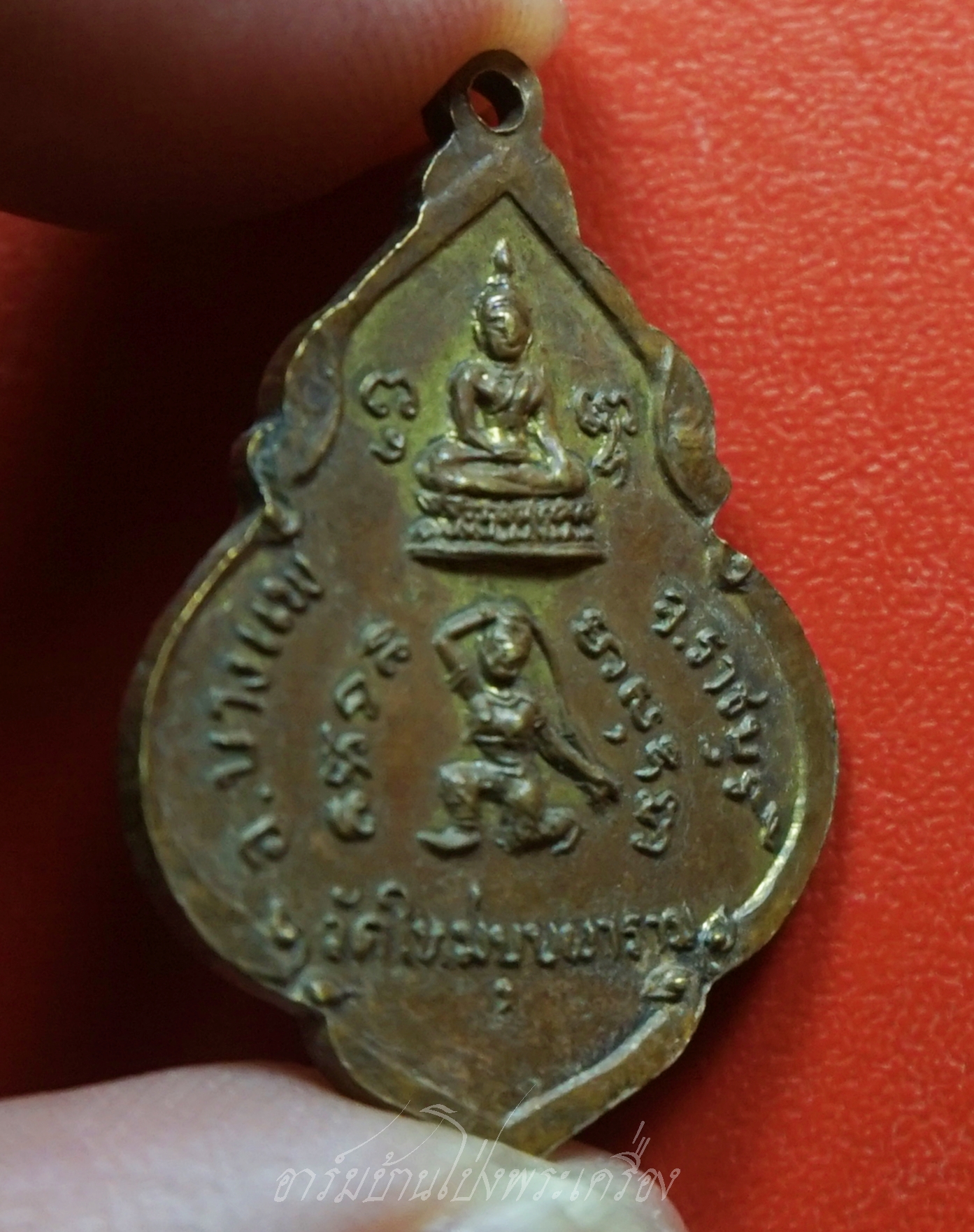 หลวงพ่อพิน วัดใหม่บุปผาราม จ.ราชบุรี หลังพระพุทธชนะมาร เนื้อกะไหล่ทอง(องค์ที่1)