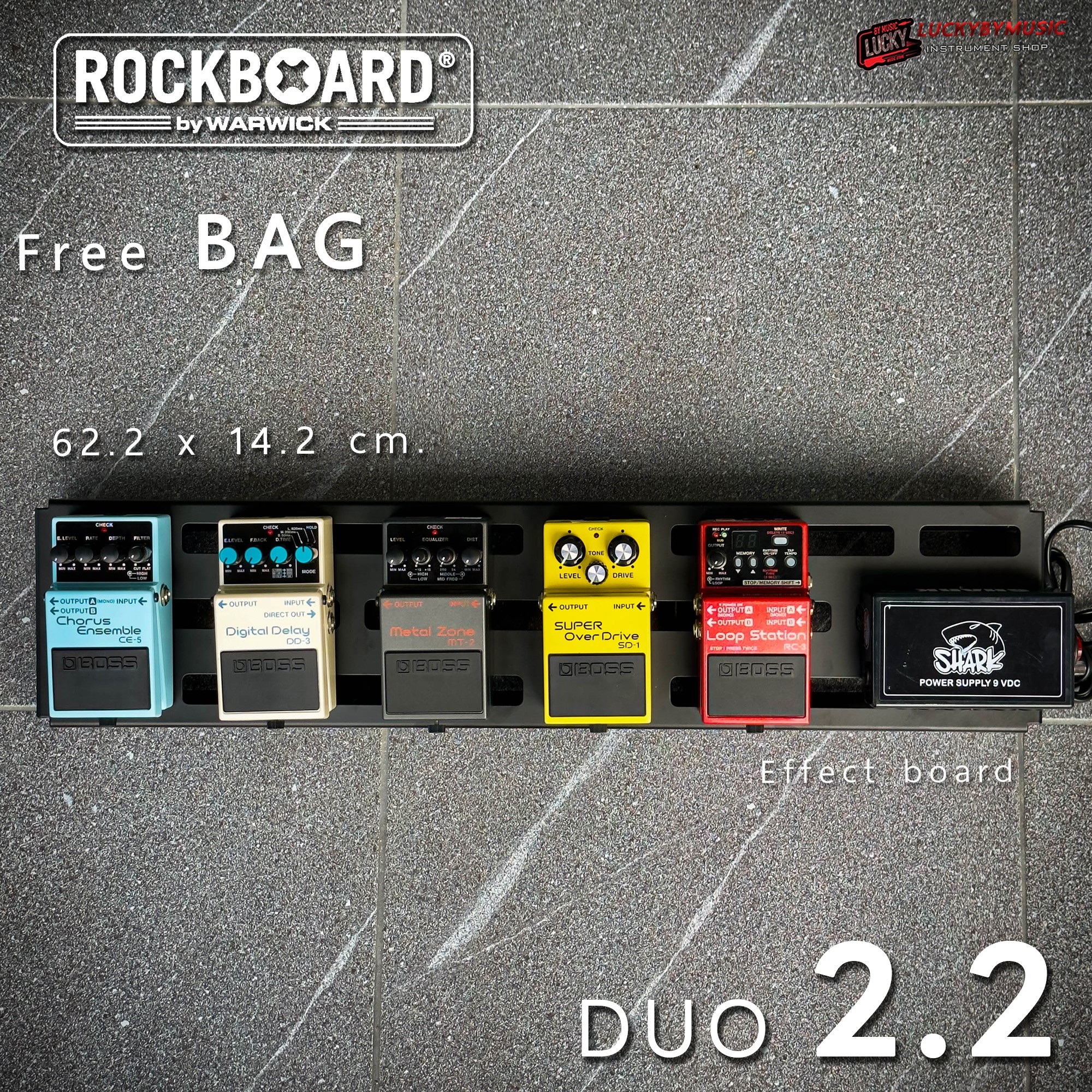 RockBoard duo 2.2 กระเป๋าใส่เอฟเฟค +บอร์ดใส่เอฟเฟค กระเป๋าเอฟเฟค บอร์ดเอฟเฟค
