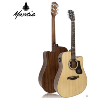กีต้าร์โปร่งไฟฟ้า Mantic By Saga Top Solid รุ่น GT-10DCE พร้อม กระเป๋า ปิีก ประแจ คาโป้