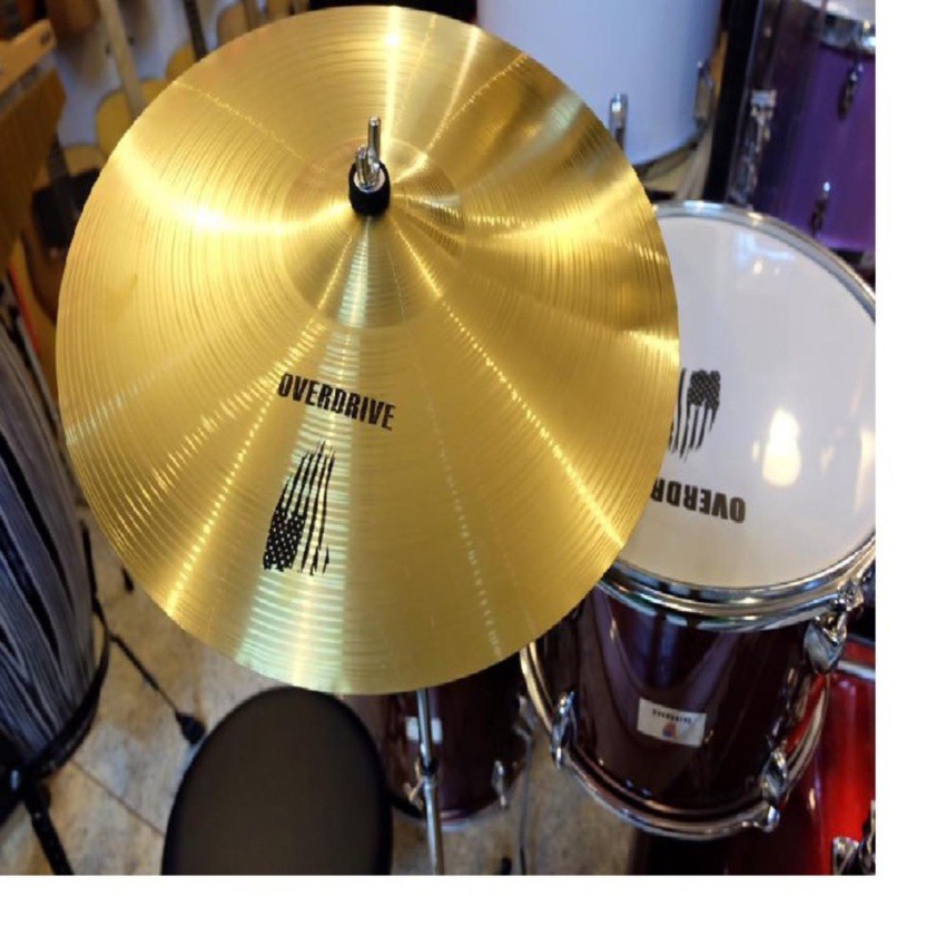 กลองชุดใหญ่ ยี่ห้อ OVERDRIVE สีดำ ขอบโครเมียมครบชุดพร้อมฉาบและไฮแฮท พร้อมของแถม!!