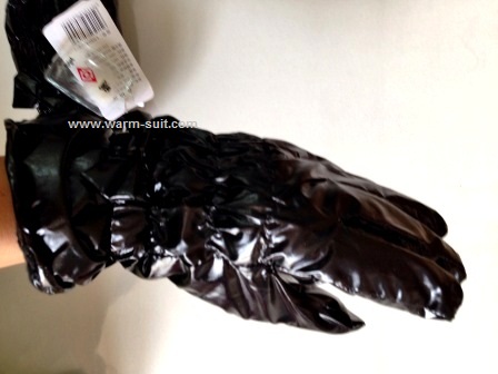 ถุงมือบุขนเป็ด 100 เปอร์เซ็นต์สีน้ำตาล/ชมพู