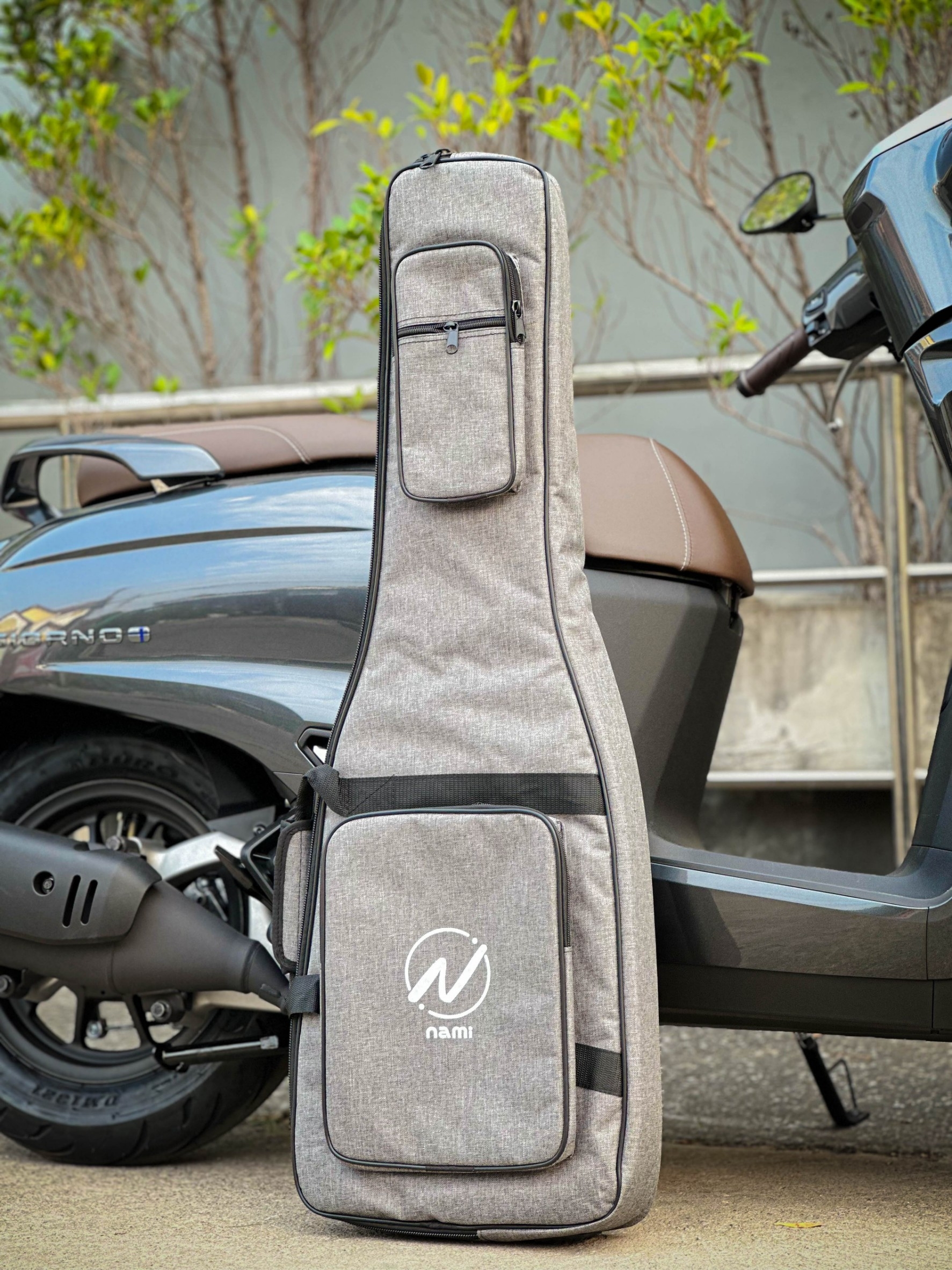 Nami ซอฟเคสกีต้าร์ไฟฟ้า บุฟองน้ำ 12 มิล กระเป๋ากีต้าร์ไฟฟ้า กันน้ำได้ สีเทา มีหูหิ้ว/สะพายหลัง