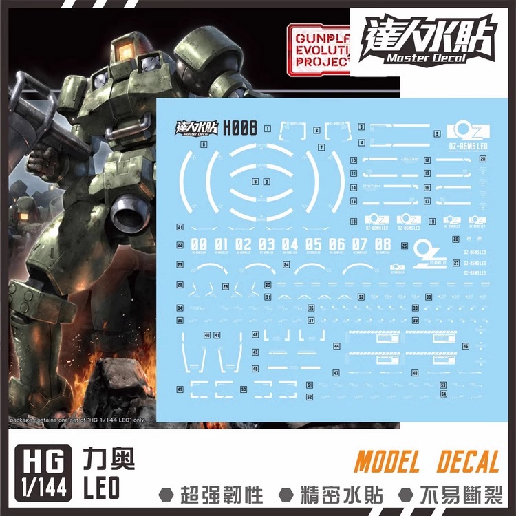 (Master Decal) Water Decal H008 HG1/144 Leo