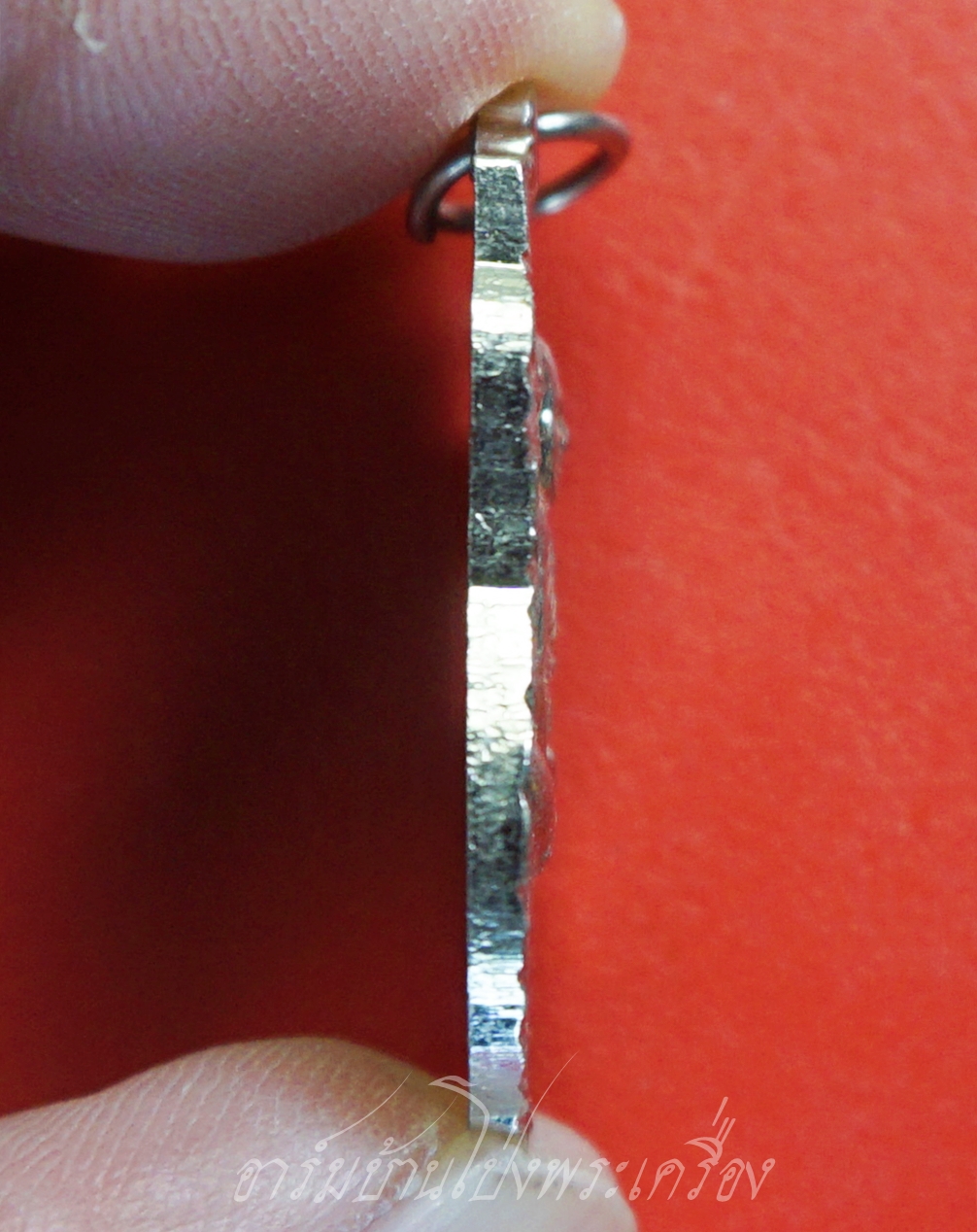 พระอาจารย์บัว วัดเขาแดน ที่ระลึกงานปิดทองฝังลูกนิมิต ปี๒๕๔๔ เนื้อกะไหล่เงิน(องค์ที่4)