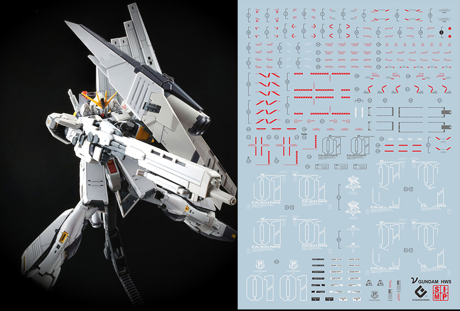 068 Water Decal RG1/144 Nu Gundam HWS ยี่ห่อ S.I.M.P. Model Decal
