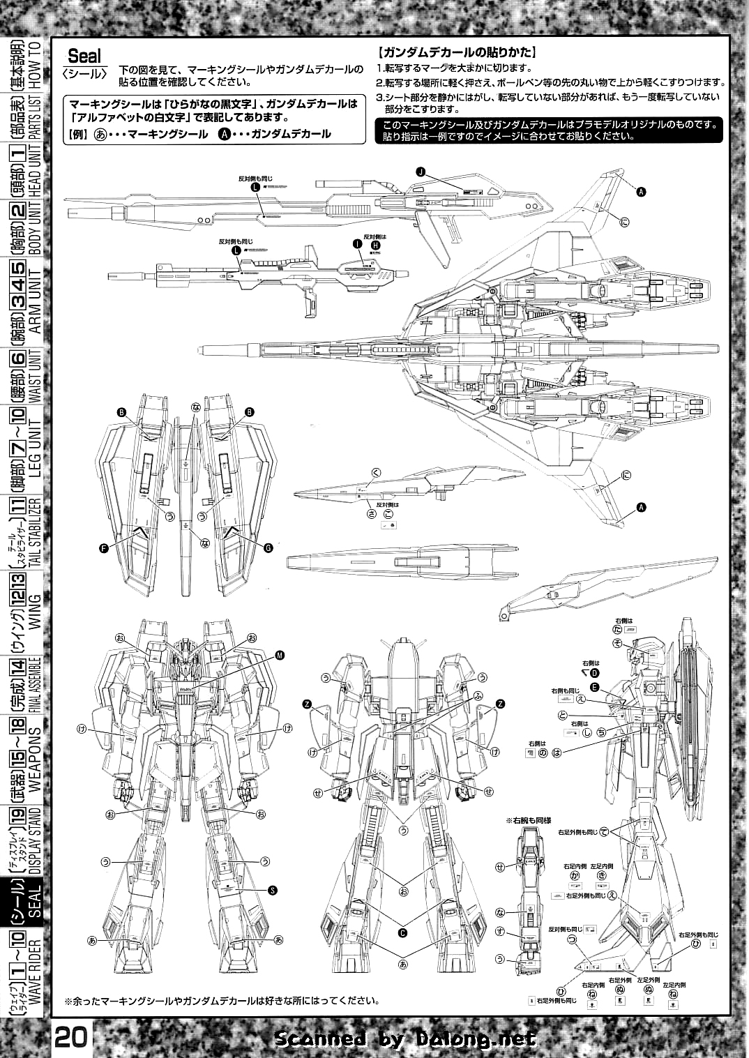 052 Water Decal MG1/100 MSZ-006-3 Zeta3 Gundam Pink Color ยี่ห่อ S.I.M.P. Model Decal
