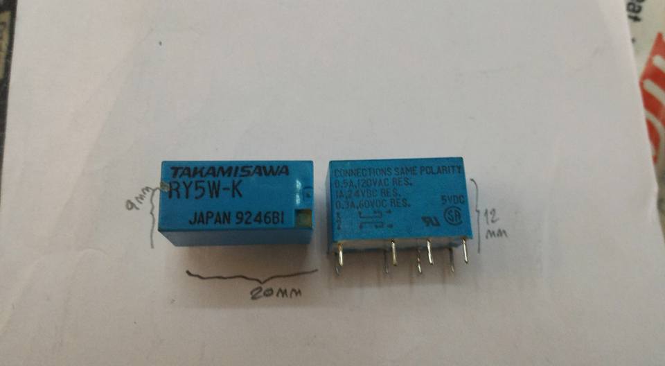 RY5W-K 8ขาCOIL12VDC RELAYรีเลย์ยี้ห้อTAKAMISAWA