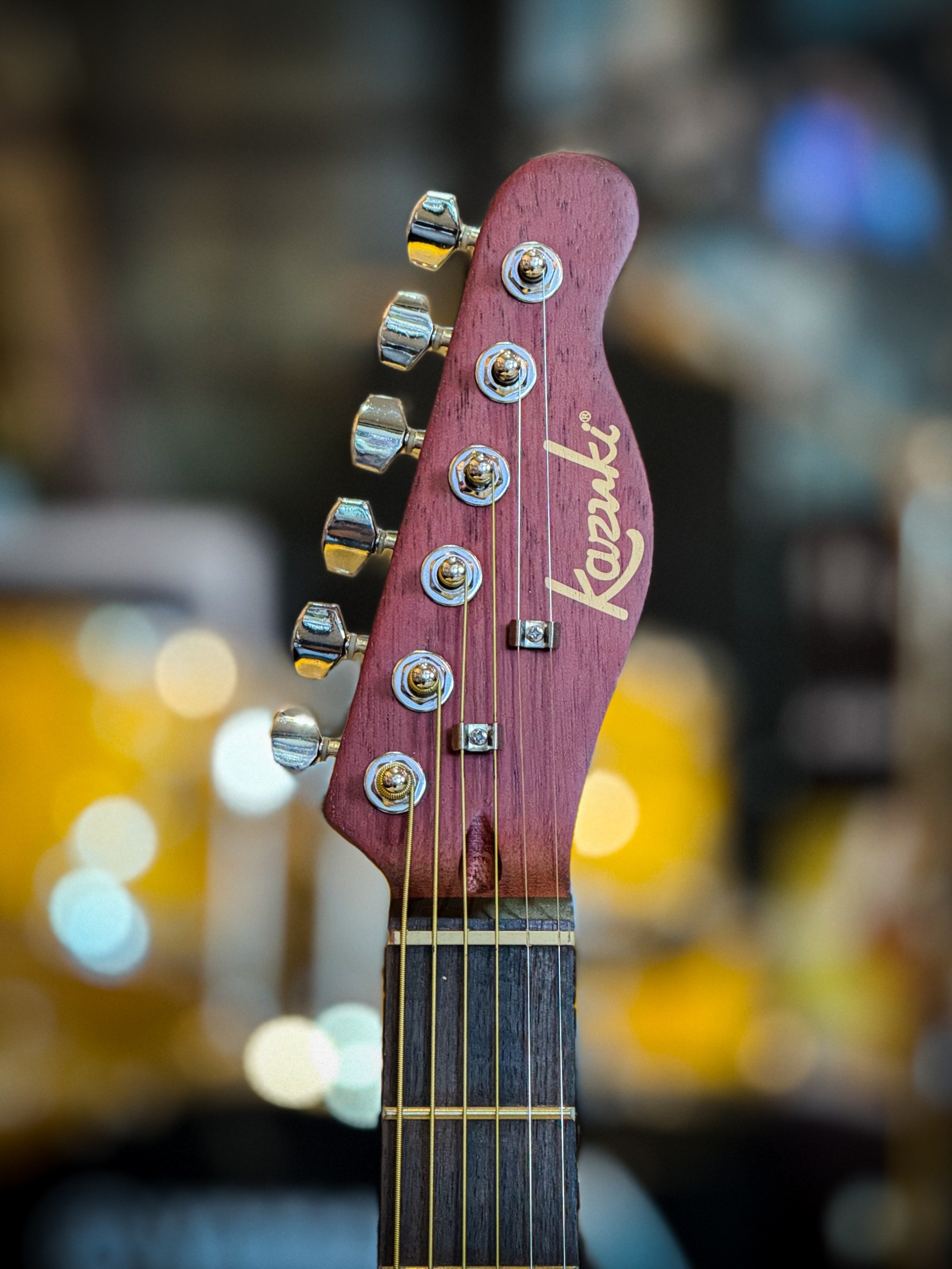 Kazuki Acadence Series ACD-Cocobolo กีต้าร์โปร่งไฟฟ้า (สีมะฮอคลายฉลุกลม)