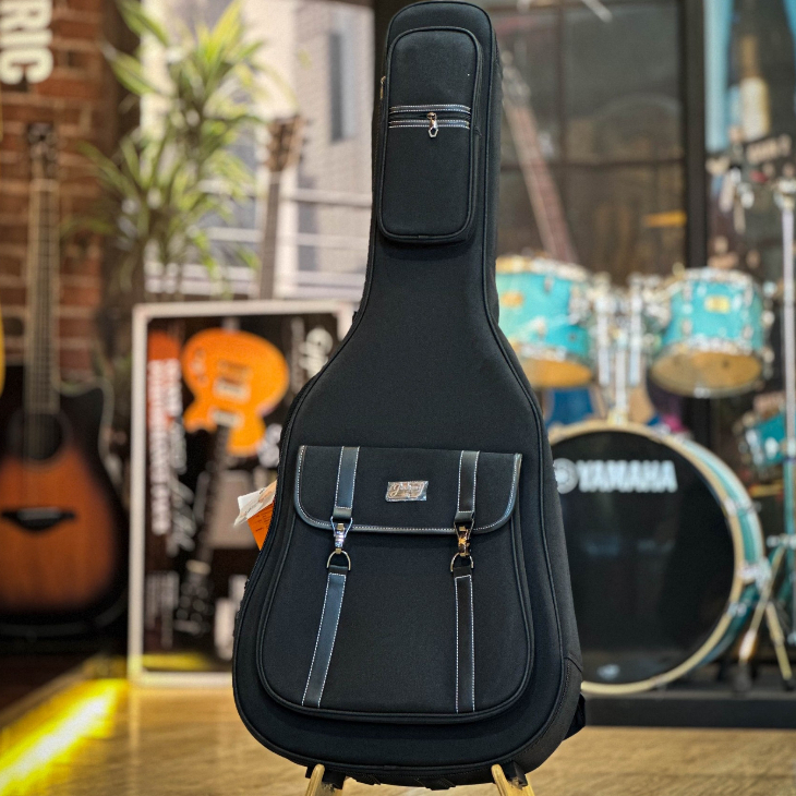 ซอฟท์เคสโปร่ง Jinchuan JC สีดำ มีล็อคหน้า B-1819 กระเป๋ากีตาร์โปร่ง ขนาด 41 นิ้ว บุฟองน้ำหนามาก มีรองคออย่างดี