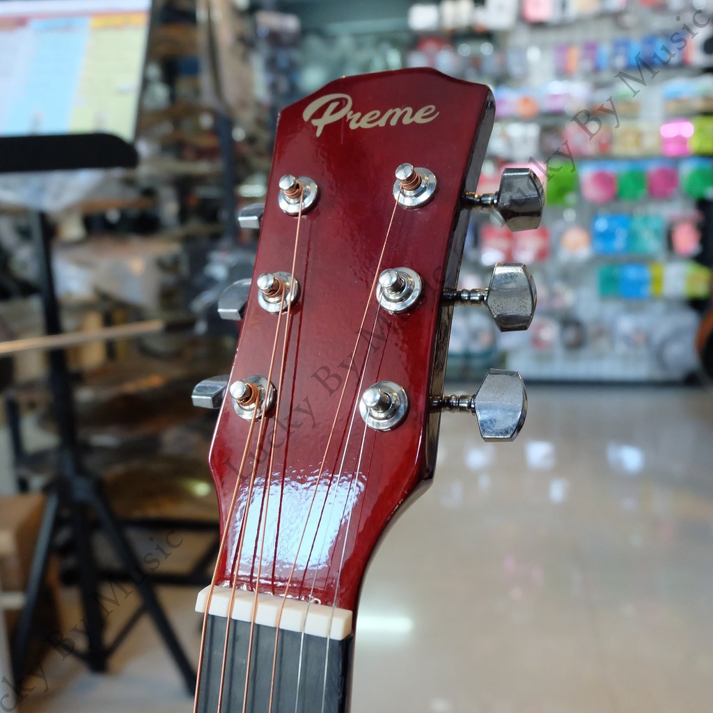กีตาร์โปร่ง Preme ขนาด 41 นิ้ว รุ่น G-419 สีซันเบิร์ส แถมฟรี กระเป๋า คาโป้ ปิ๊ก2อัน ที่เก็บปิ๊ก ใบคอร์ด ประแจ