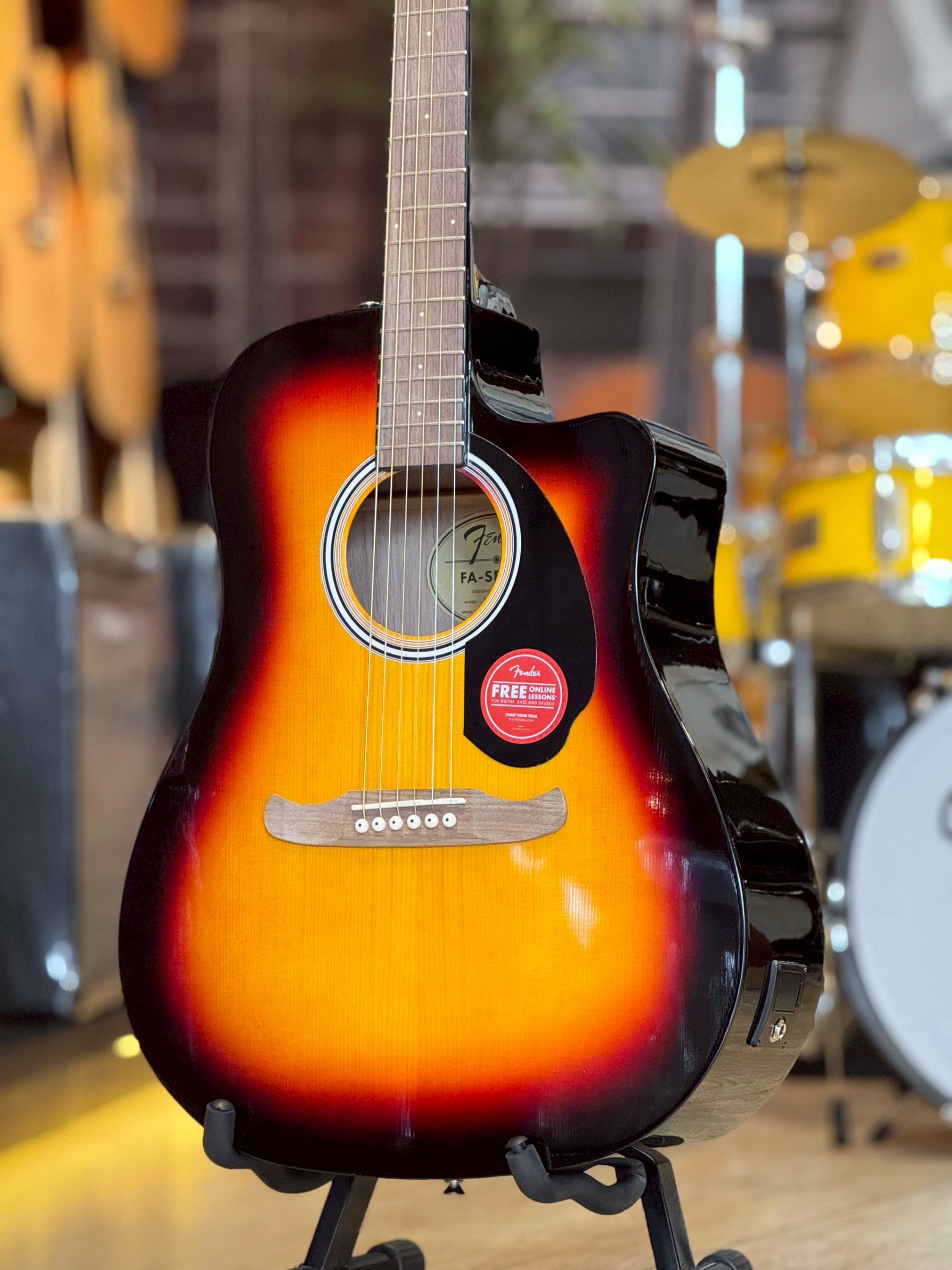 กีต้าร์โปร่ง Fender FA-125CE สี SB กีต้าร์โปร่ง ภาคไฟฟ้า Fender