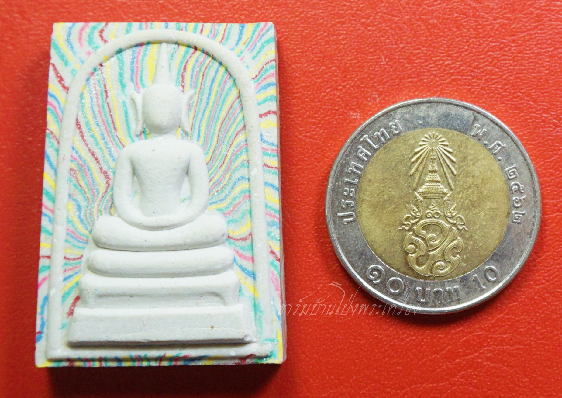 พระสมเด็จ สายรุ้ง วัดกาบบัว จ.สุพรรณบุรี หลัง หลวงพ่อสด ฝังตะกรุดสองดอก(องค์ที่1)