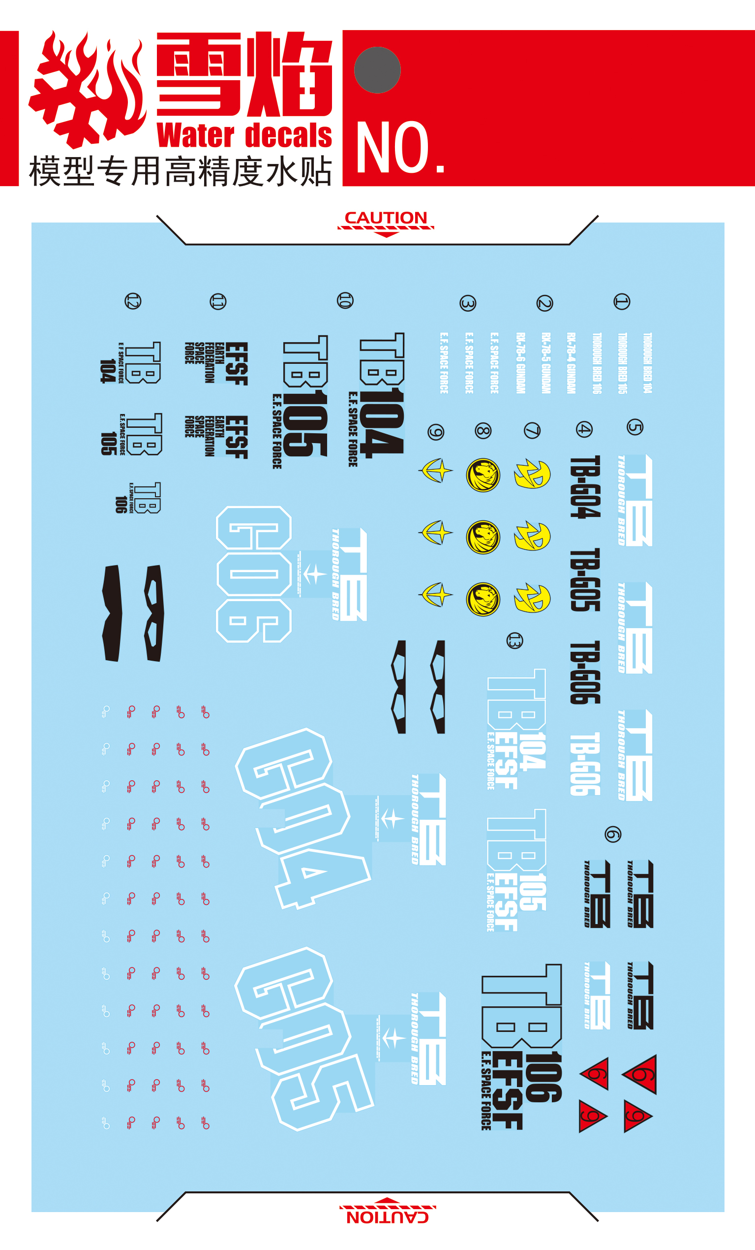 Decal 149 HG Gundam G04,G05,G06 ยี่ห่อ XY-model
