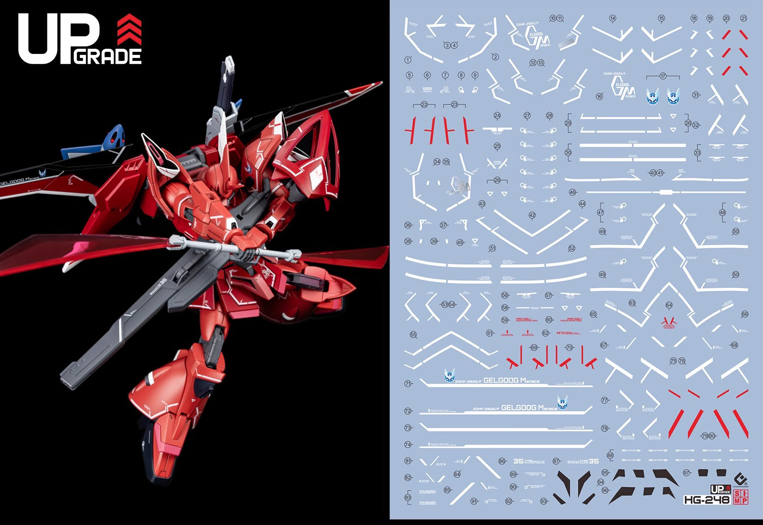 225 Water Decal HG 1/144 Gelgoog menace ยี่ห้อ S.I.M.P. Model Decal