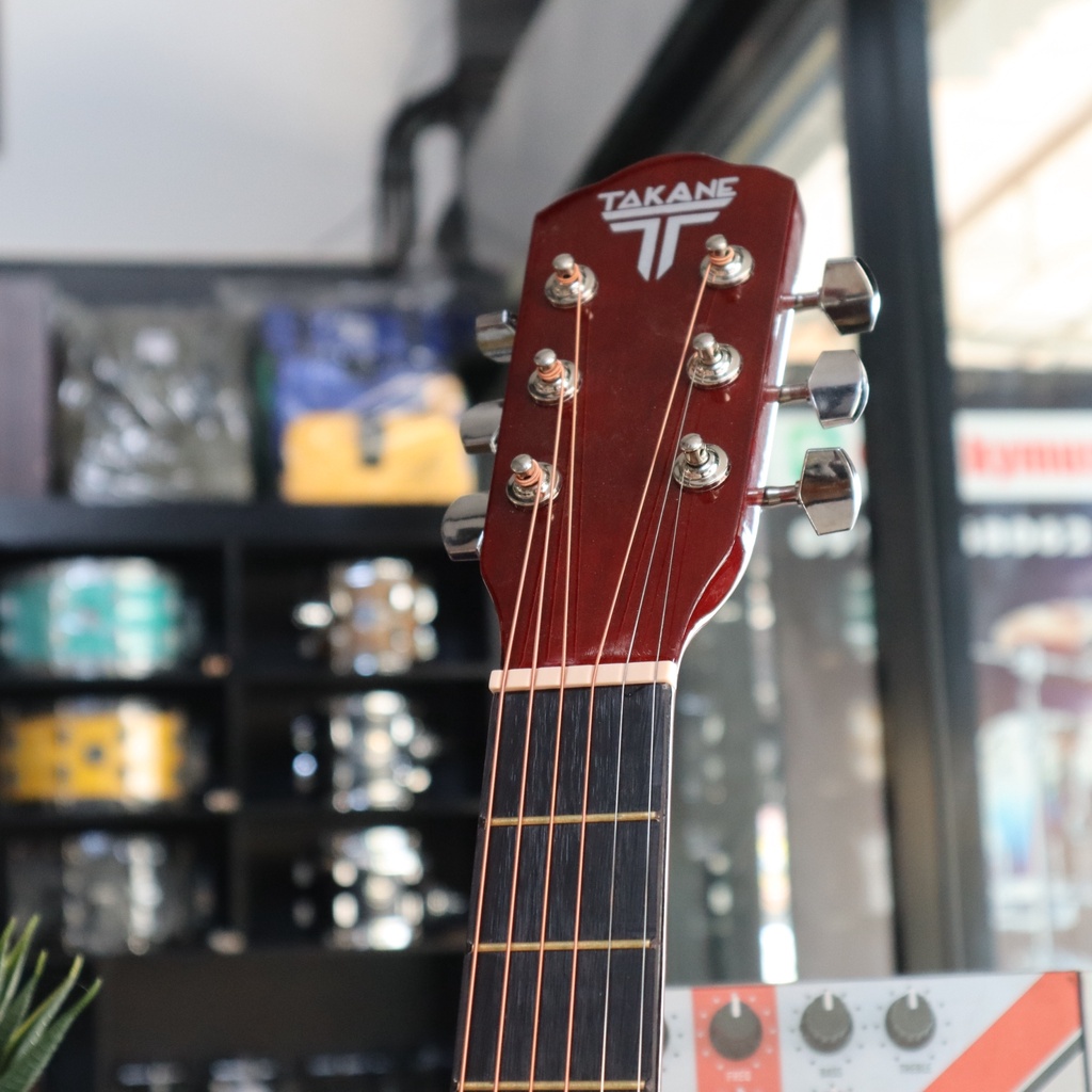 TAKANE กีต้าร์โปร่ง ขนาด36นิ้ว สีไม้ ของแถม 7 ชิ้น
