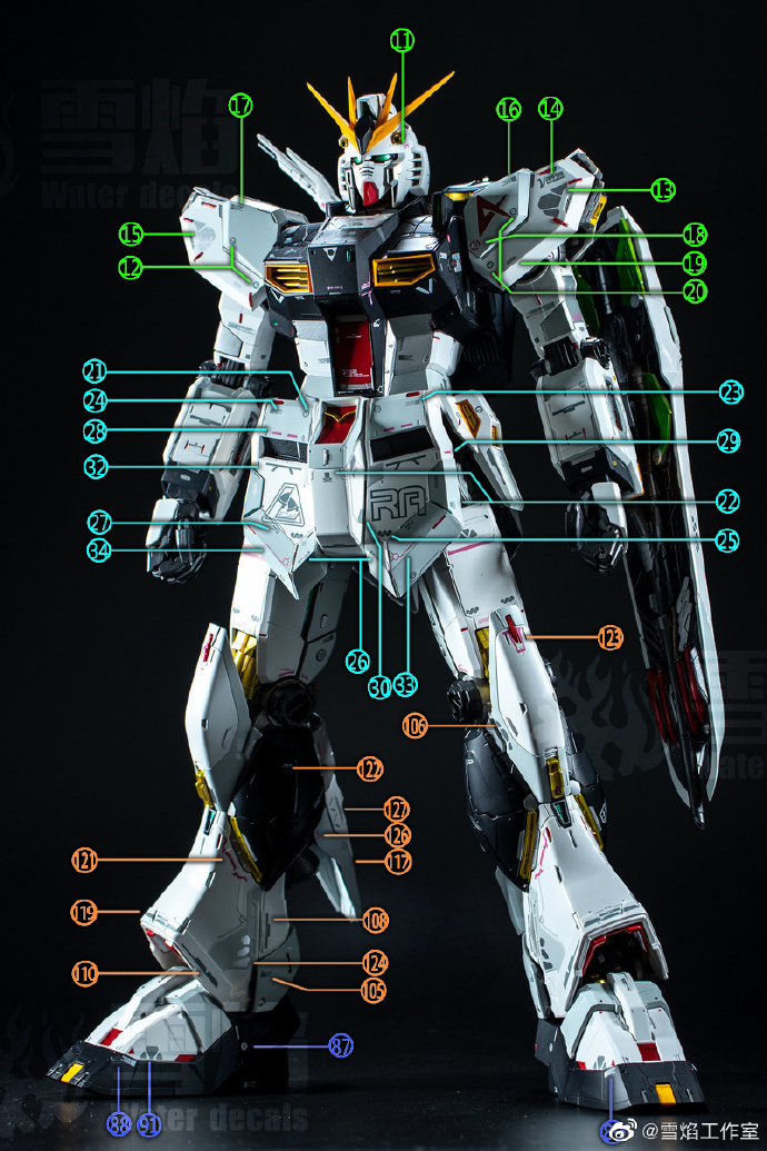 216 Water Decal 1/60 Nu Gundam Metal structure ยี่ห่อ X-Y model