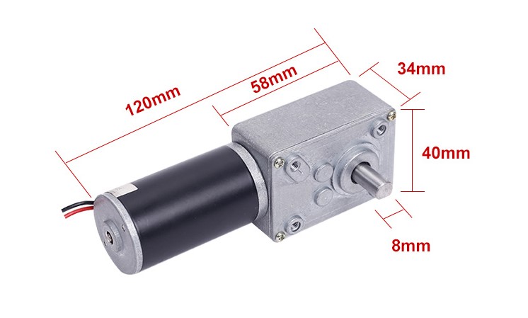 มอเตอร์วอร์มเกียร์ (worm gear) 12v 158rpm