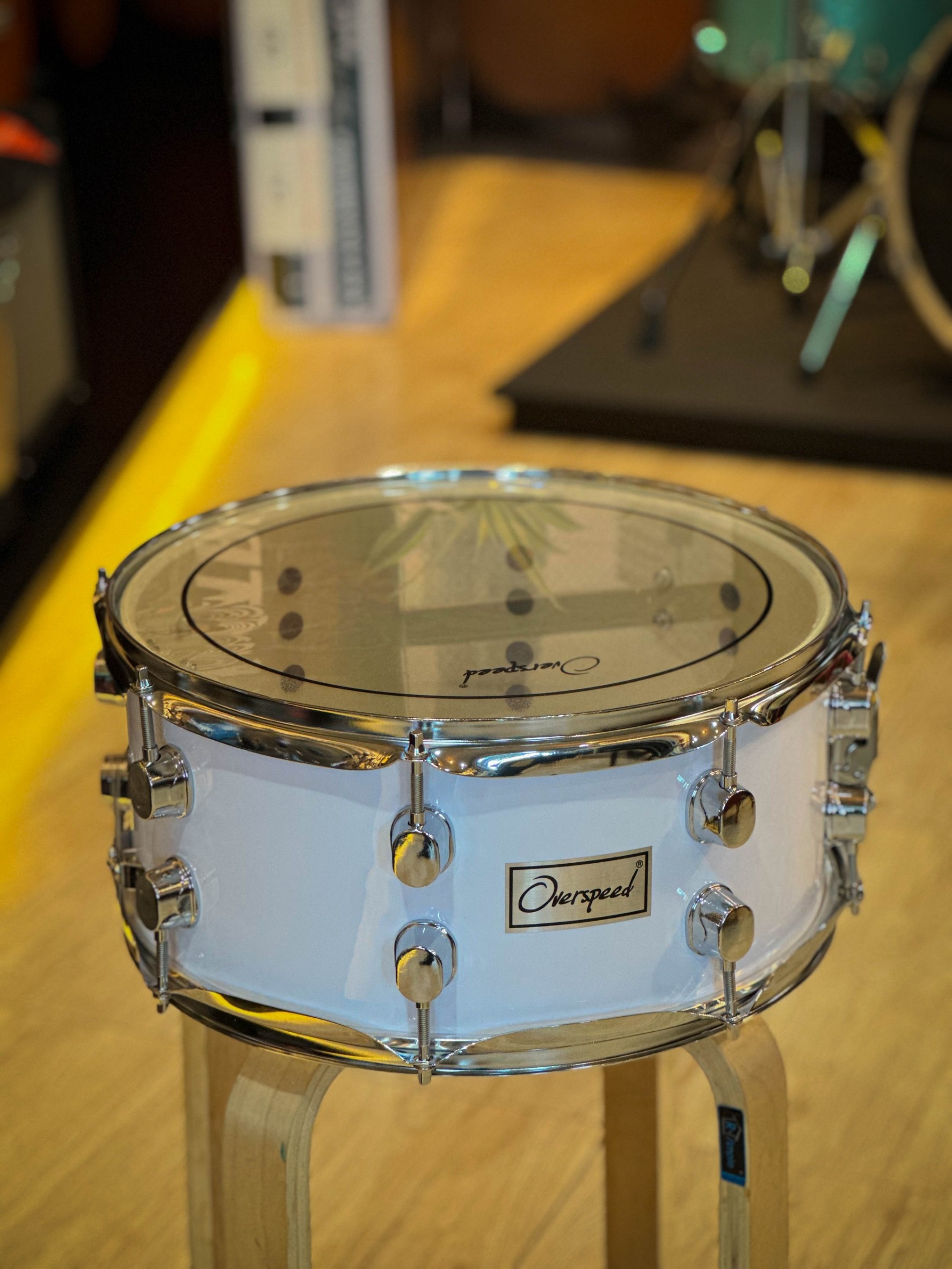 กลองสแนร์ Overspeed ขนาด 14*6.5 นิ้ว กลองเดินแถว แบบถังสั้น กลองพาเหรด พร้อมอาร์มสะพาย อย่างดี + ไม้กลอง / ประแจกลอง