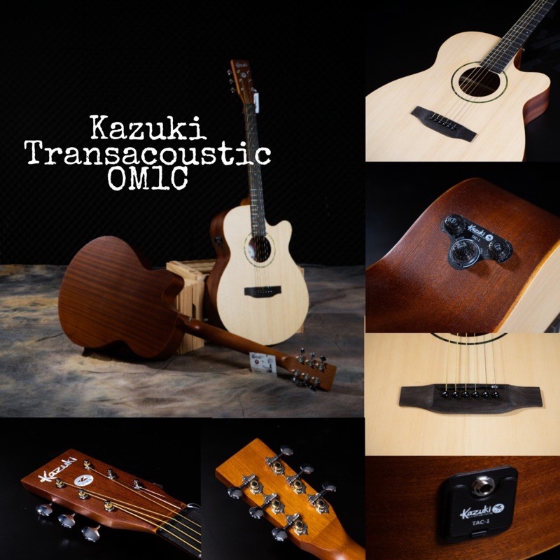 กีตาร์โปร่งไฟฟ้า Kazuki 41 รุ่น TransAcoustic TAC-1 OM เสียงดัง ลำโพงในตัว มีเอฟเฟค พร้อมปุ่ม Volume ปรับเสียงในตัว