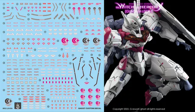 Water Decal 143 HG1/144 Gundam Lfrith ยี่ห่อ Ghost-Decal