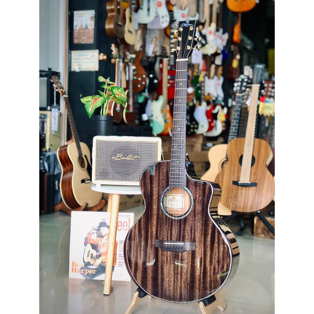 Resonance กีต้าร์โปร่งไฟฟ้า All Solid รุ่น R02 ไม้แท้ทั้งตัว มะฮอกกานี