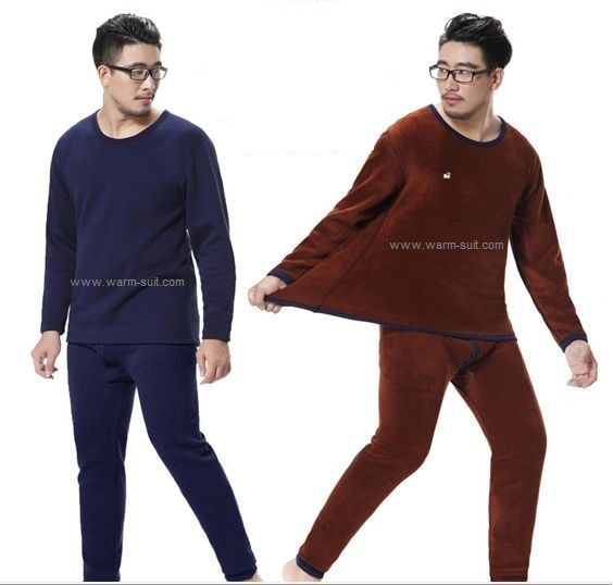 ชุดลองจอนชายบุผ้าดับเบิ้ลวูลพรีเมี่ยมสีกรมท่าเข้มอมดำ