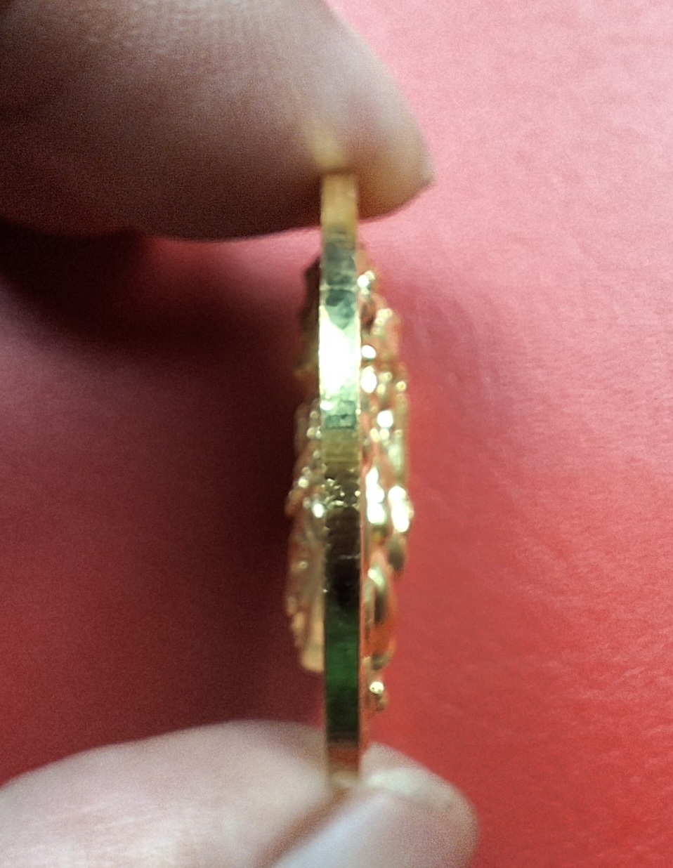 พระพิฆเนศหลังพ่อแก่ฤาษี วัดบางกุ้ง จ.สุพรรณบุรี รุ่นสมปรารถนา ปี๒๕๕๐ เนื้อกะไหล่ทอง ยิงเลเซอร์โค๊ตและหมายเลข(องค์ที่1)