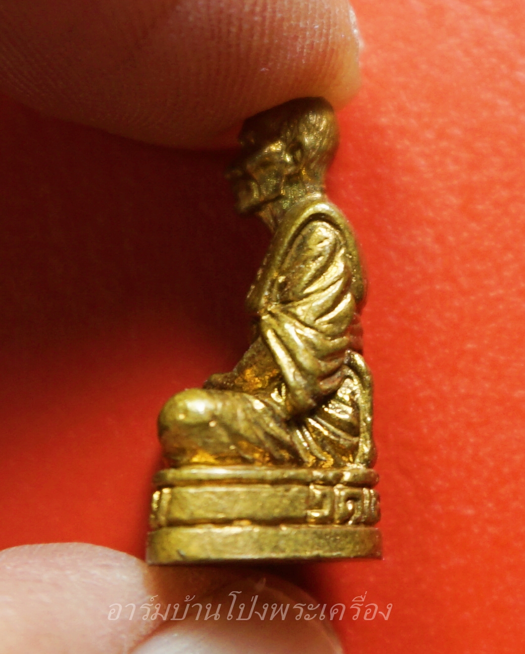 หลวงพ่อนวม วัดแจ้งเจริญ รูปหล่อ เนื้อทองเหลือง ตอกโค๊ตที่สังฆาฏิ(องค์ที่1)