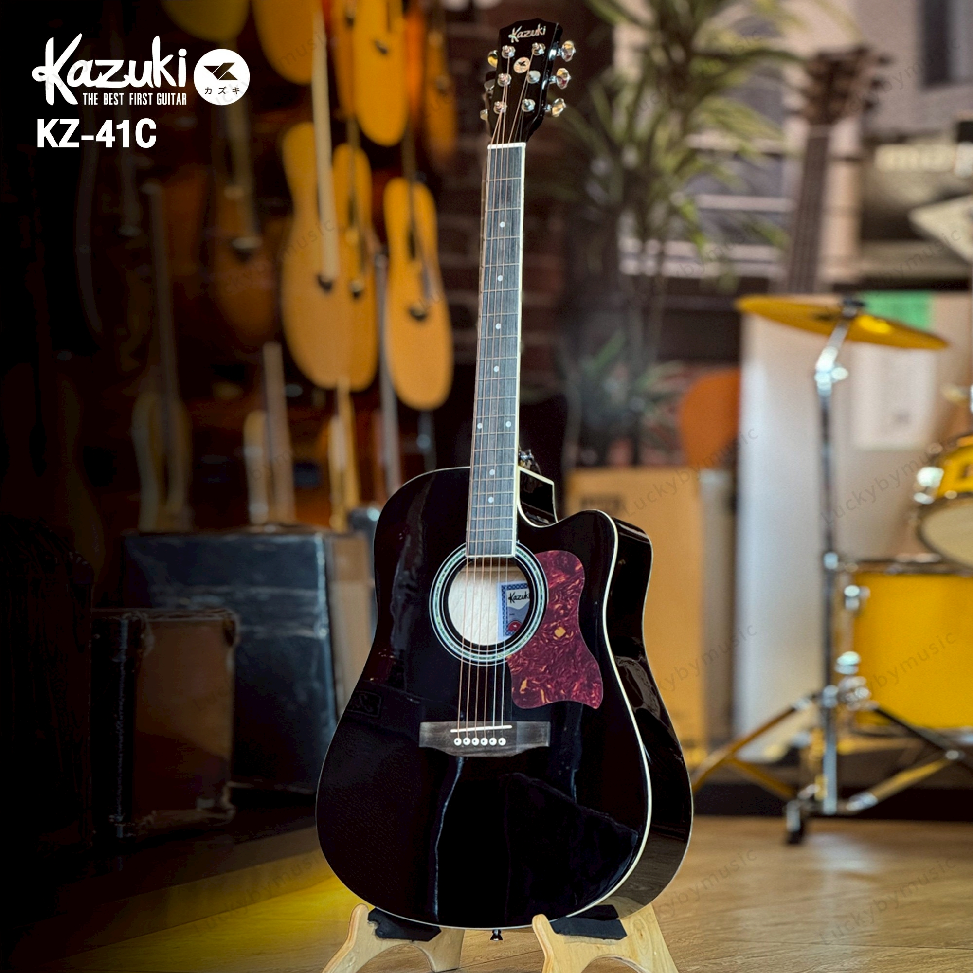 Kazuki รุ่น KZ-41 กีตาร์โปร่ง ขนาด 41 นิ้ว ทรงเว้า เสียงใส กังวาน 5 สี เลือกเซต