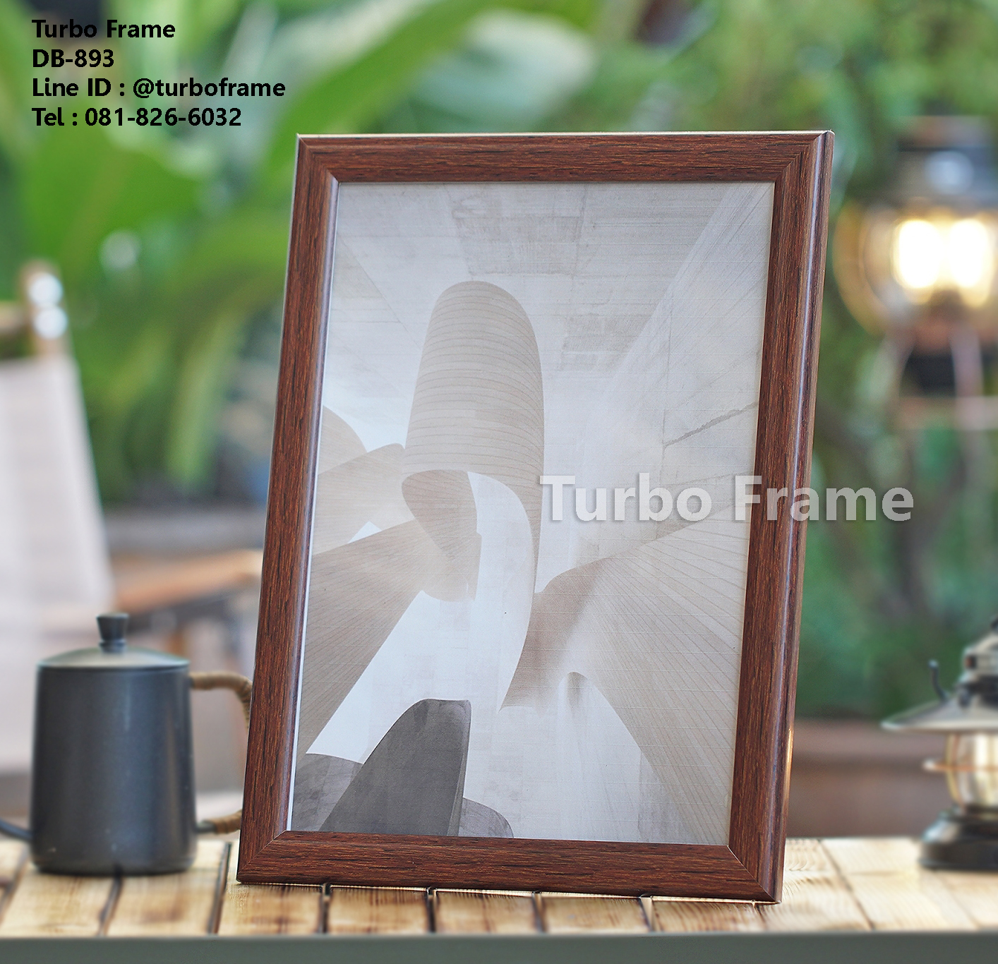 กรอบรูปใส่ใบประกาศ กรอบขนาดA4 DB893 กรอบสีโอ็ค