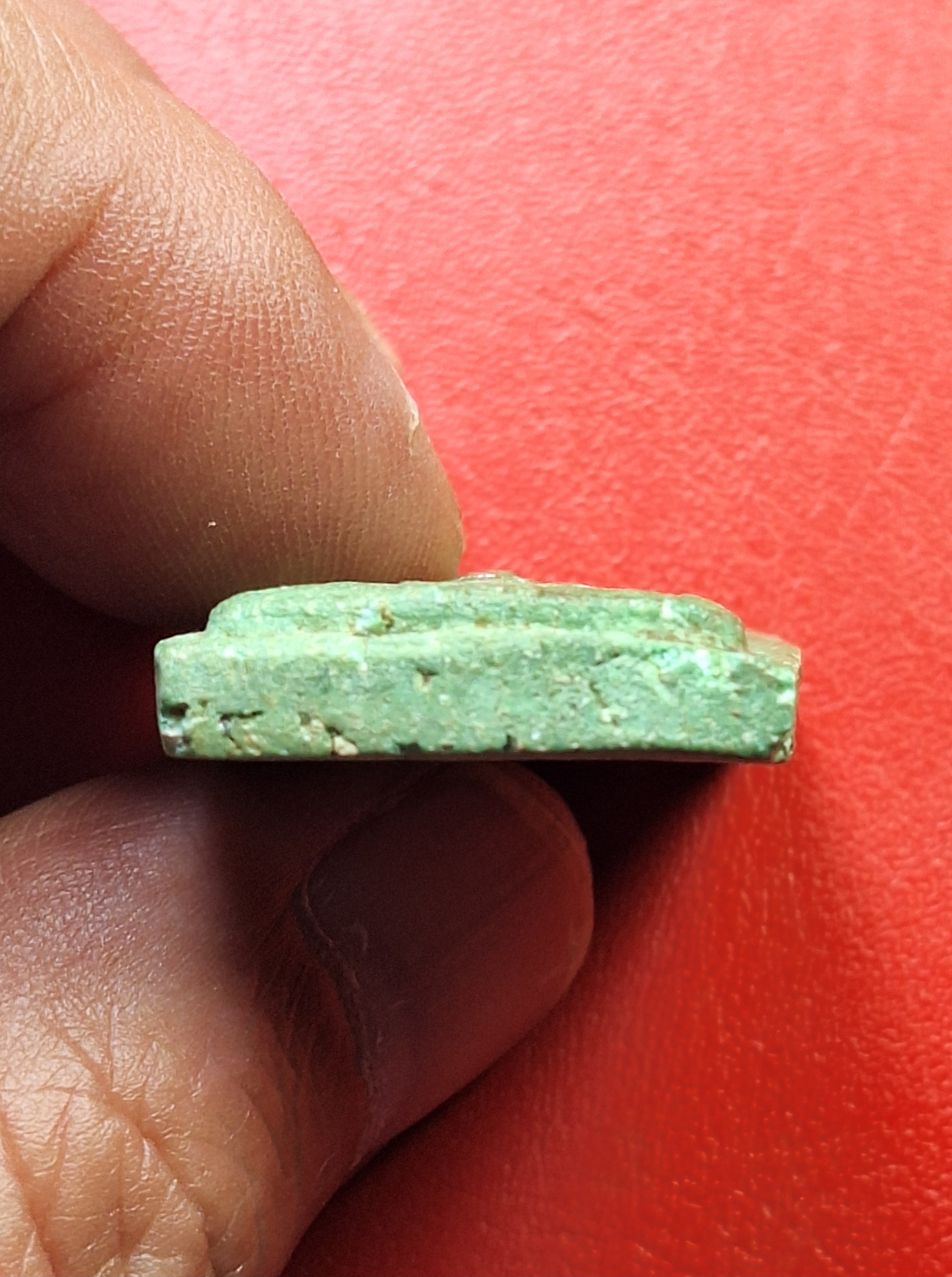 พระแก้วมรกต วัดบ้านโป่ง ปี๒๕๐๙ พิมพ์สี่เหลี่ยม เนื้อเขียว(องค์ที่3)