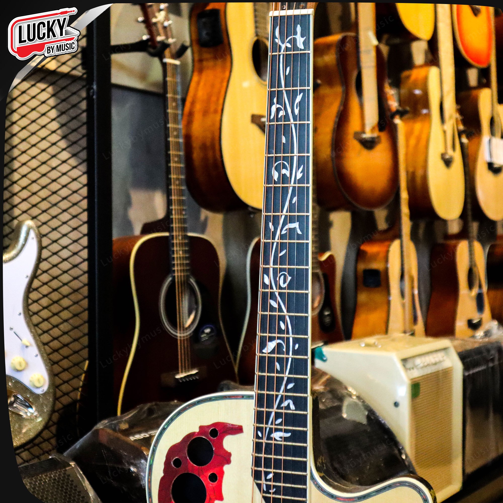 กีตาร์โปร่งไฟฟ้า ทรงหลังเต่า Smiger SM-4160 กีต้าร์โปร่งไฟฟ้า ขนาด 41 นิ้ว แถมฟรี ปิ๊ก4อัน ประแจ คู่มือ