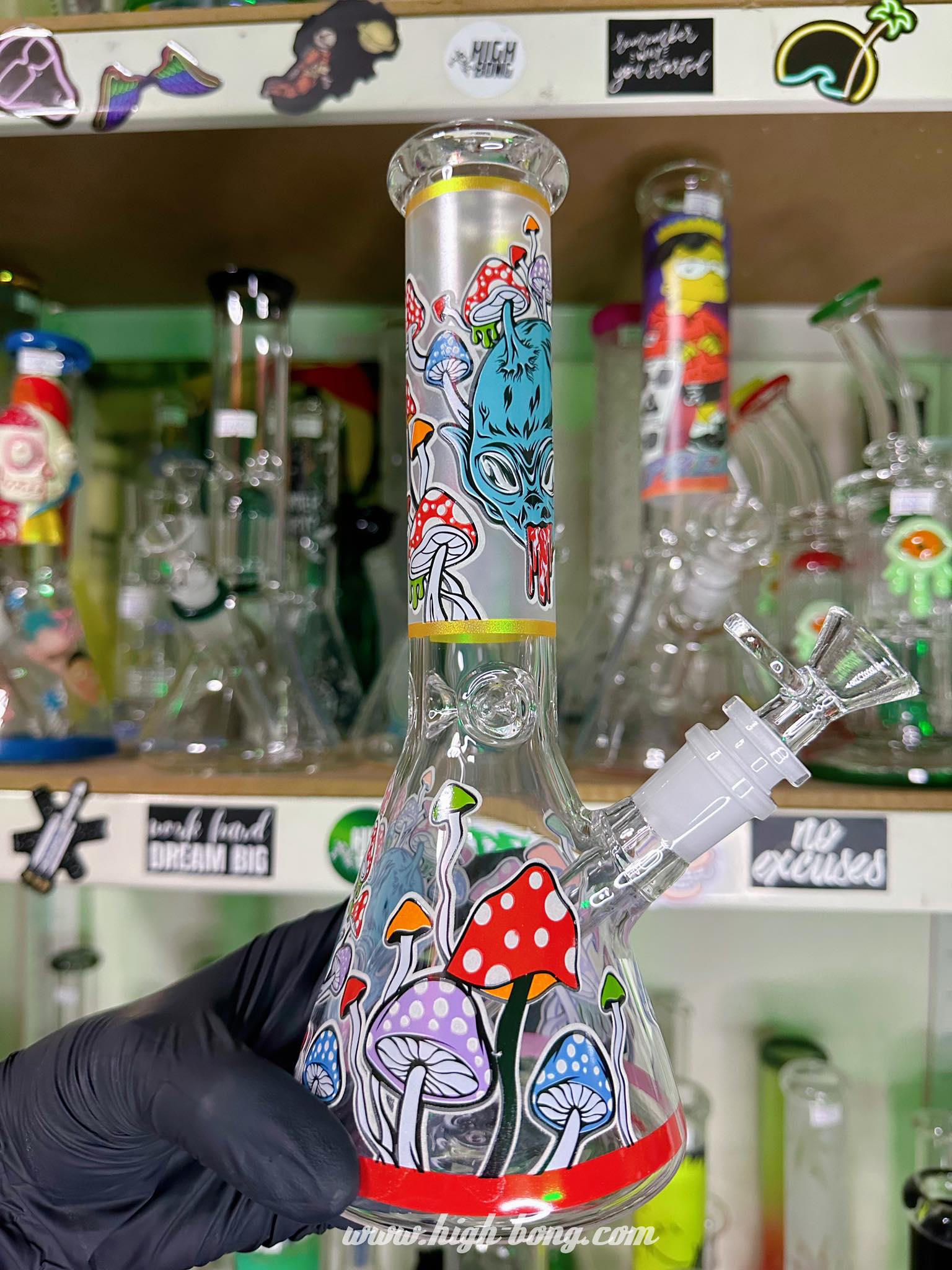 Mushroom Glass Bong (25cm.)(A)