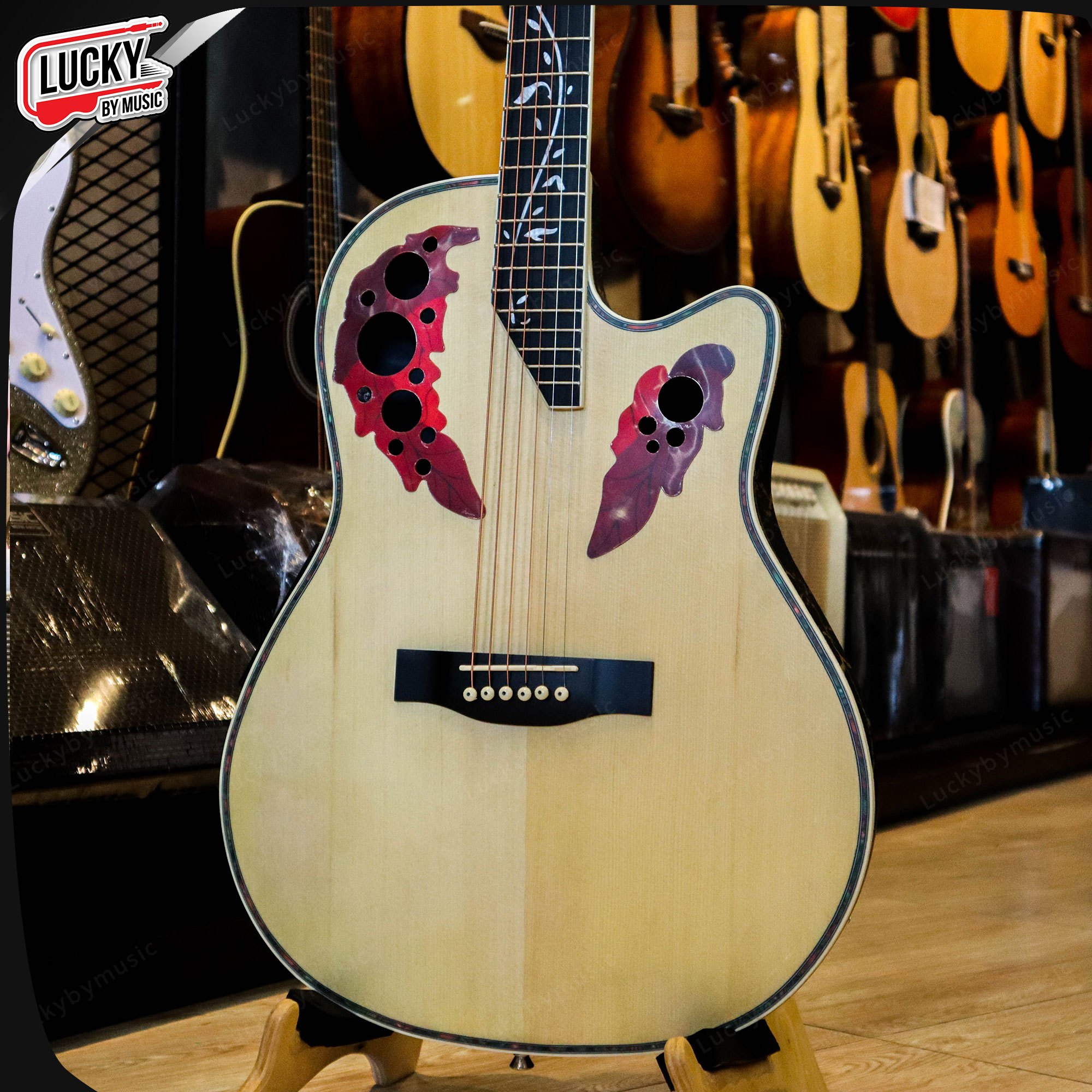 กีตาร์โปร่งไฟฟ้า ทรงหลังเต่า Smiger SM-4160 กีต้าร์โปร่งไฟฟ้า ขนาด 41 นิ้ว แถมฟรี ปิ๊ก4อัน ประแจ คู่มือ