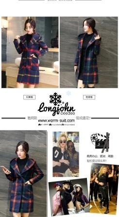 เสื้อโค้ทผ้าวูล ลายสก็อต