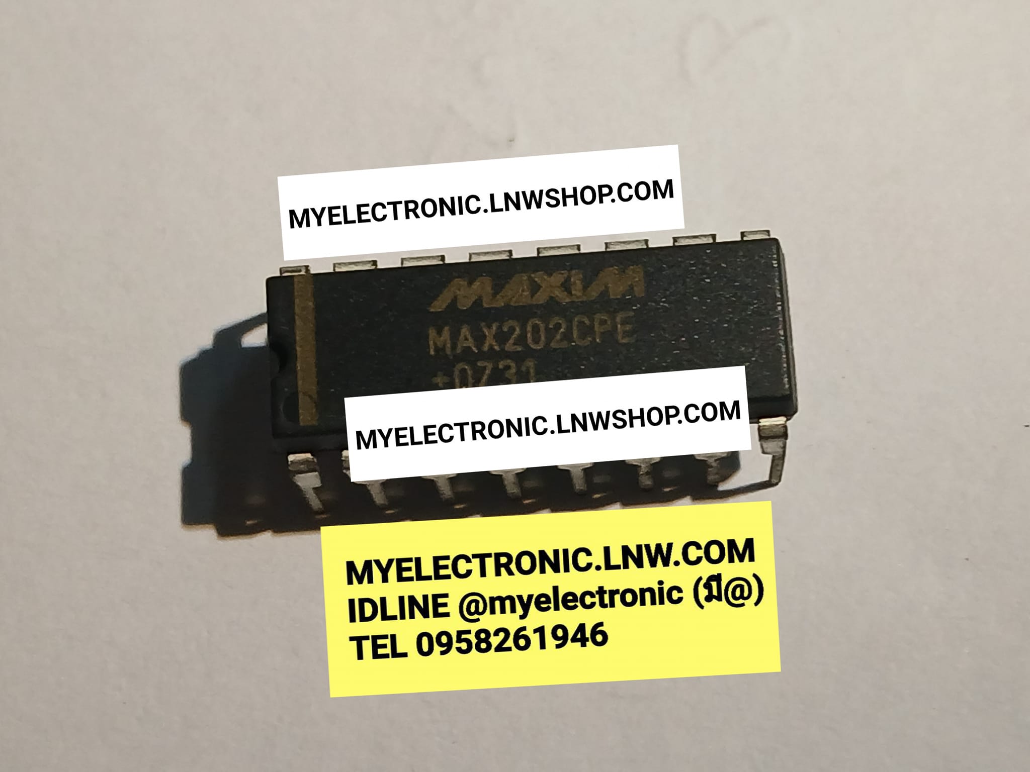 ขาย MAX202CPE ไอซี MAX202 CPE ตัวถังDIP-16 ขา ยี่ห้อ MAXIM IC ราคา ตัวละ . . . . หน่วย บาท