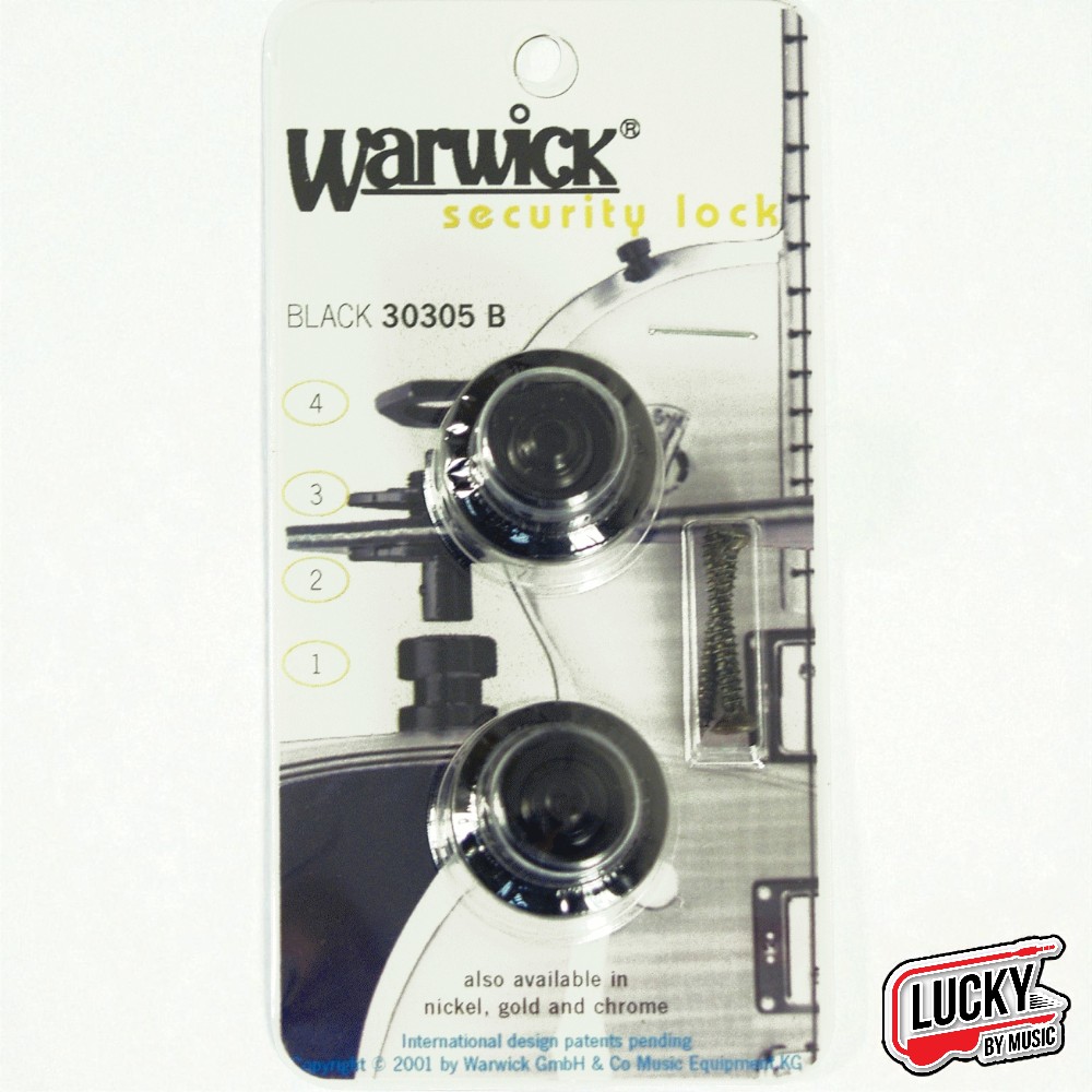 หมุดล็อคสายสะพาย Warwick 30305-SET-B Security Locks กีต้าร์ไฟฟ้า-เบส หมุดสายสะพาย แข็งแรง ทนทาน