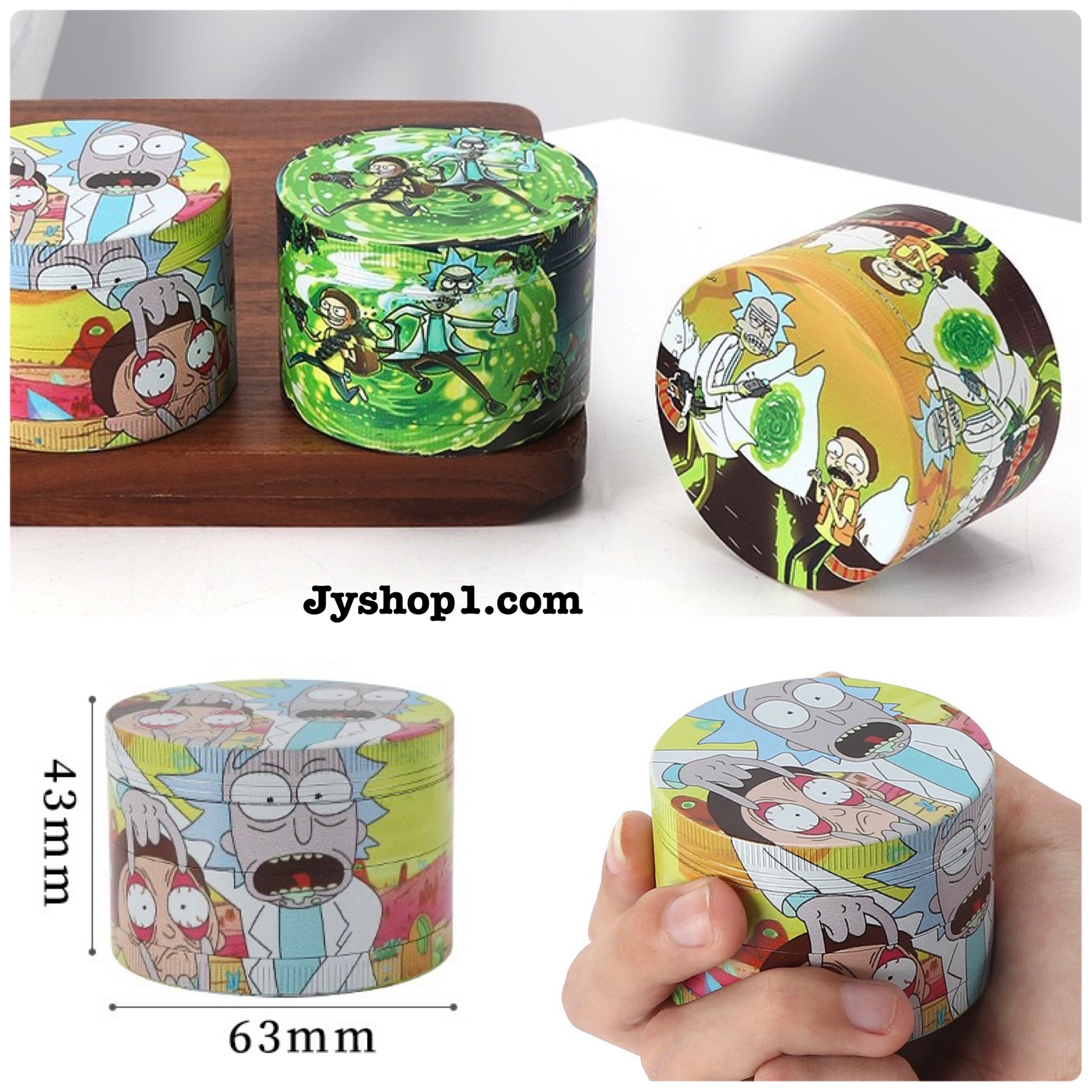 เครื่องบดสมุนไพร ที่บดสมุนไพร 63 mm 4ชั้น ลายการ์ตูน