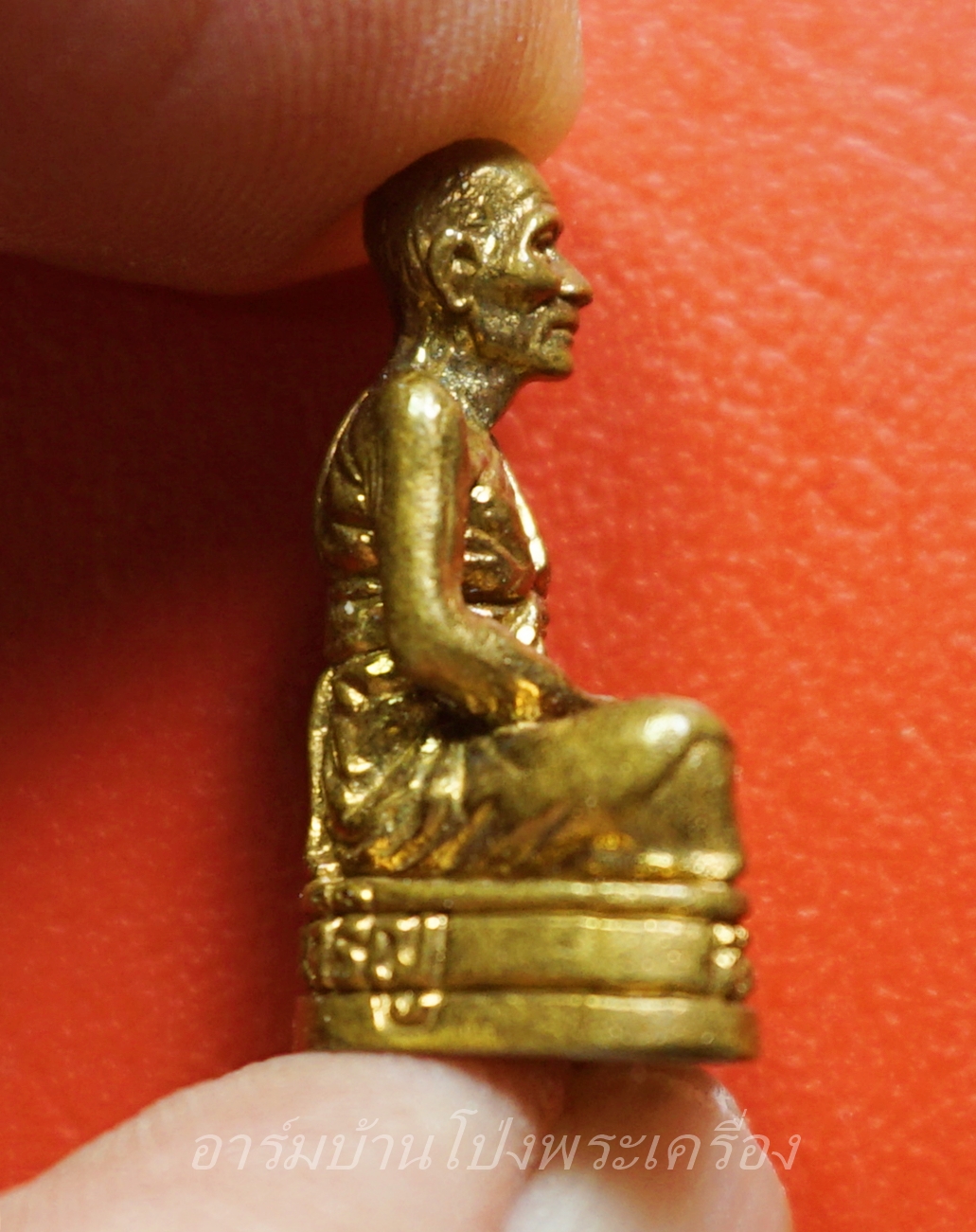 หลวงพ่อนวม วัดแจ้งเจริญ รูปหล่อ เนื้อทองเหลือง ตอกโค๊ตที่สังฆาฏิ(องค์ที่1)