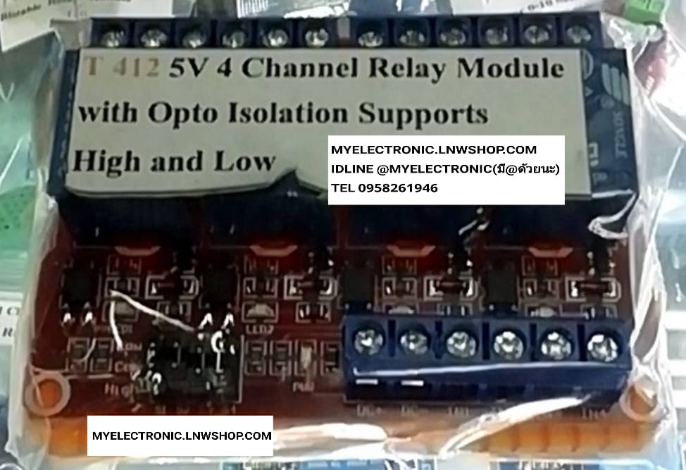 ขาย T412 โมดูลรีเลย์5V4ช่อง ออร์ดูโน่ ARDUINO โมดูลรีเลย์5V 4ช่อง CHANELL RELAY WICTH OPTP ISOLATION SUPPORTS HIGH AND LOW MODULE 5V4ช่อง ยี่ห้อ ราคา ตัวละ หน่วย . . . . . บาท