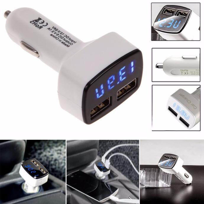 car usb 4 in 1- cusb-003 white blue Car Charger adapter voltage DC 5V. 3.1A usb 4in1 ที่เสียบจุดบุหรี่ 4ฟังก์ชั่น 1.charge ไฟ usb 2 port 3.1 amp 2.แสดงอุณหภูมิ 3.เช็คระดับไฟ 12-24 V 4.แสดงการชาร์จไฟ mAh ของ USB ตัวเลขสีฟ้า ตัวถึงขาว