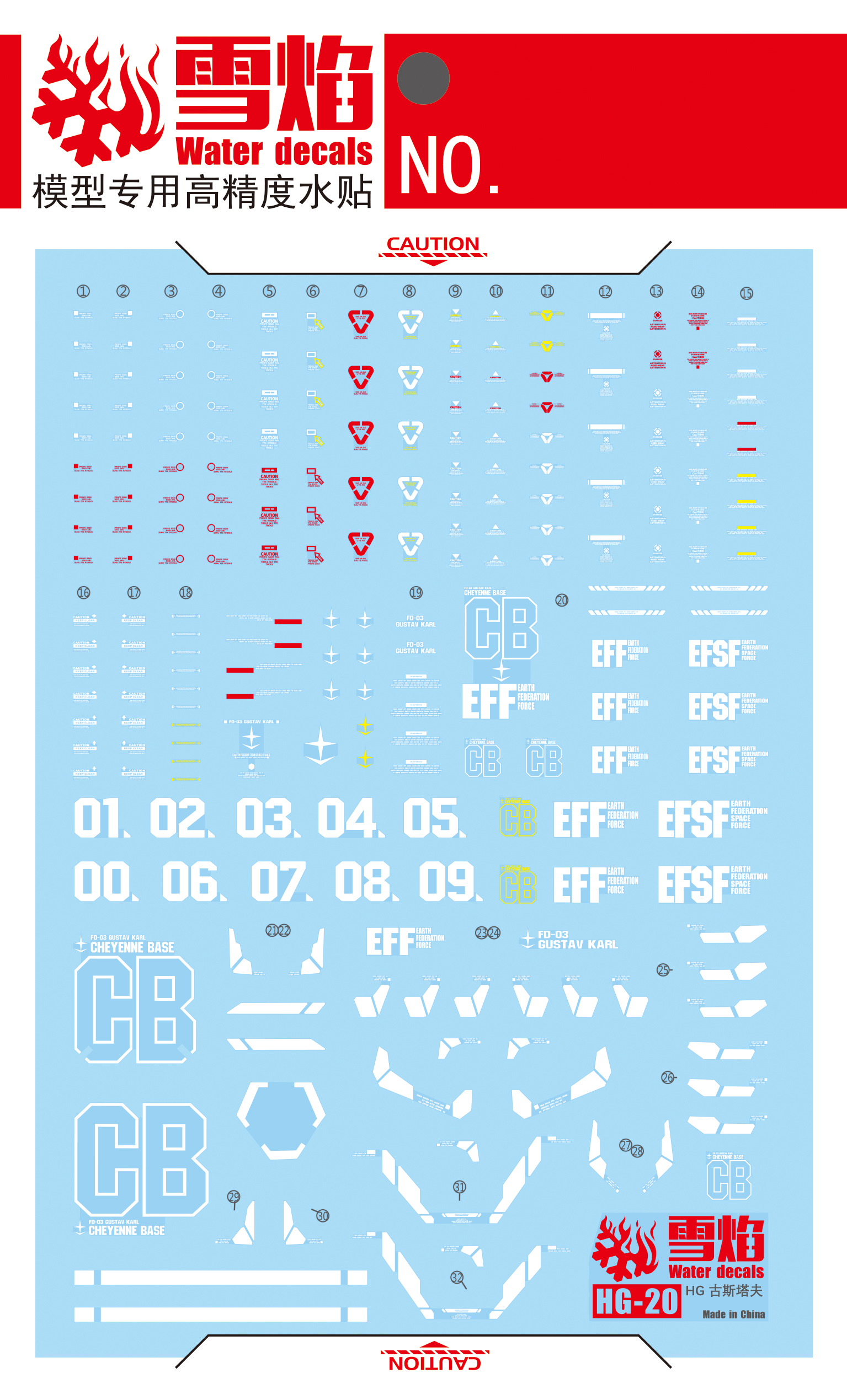 Decal 078 HG1/144 Gustav Karl (Unicorn Ver.) ยี่ห่อ X-Y model