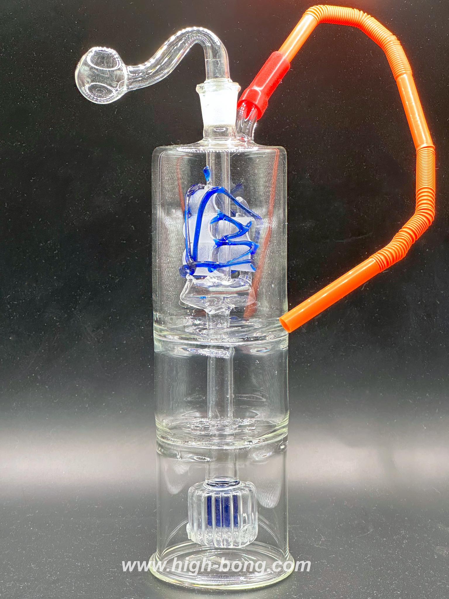 Junk Rig Glass Bong (น้ำเงิน) (ตุ้มทราย)(17cm.)